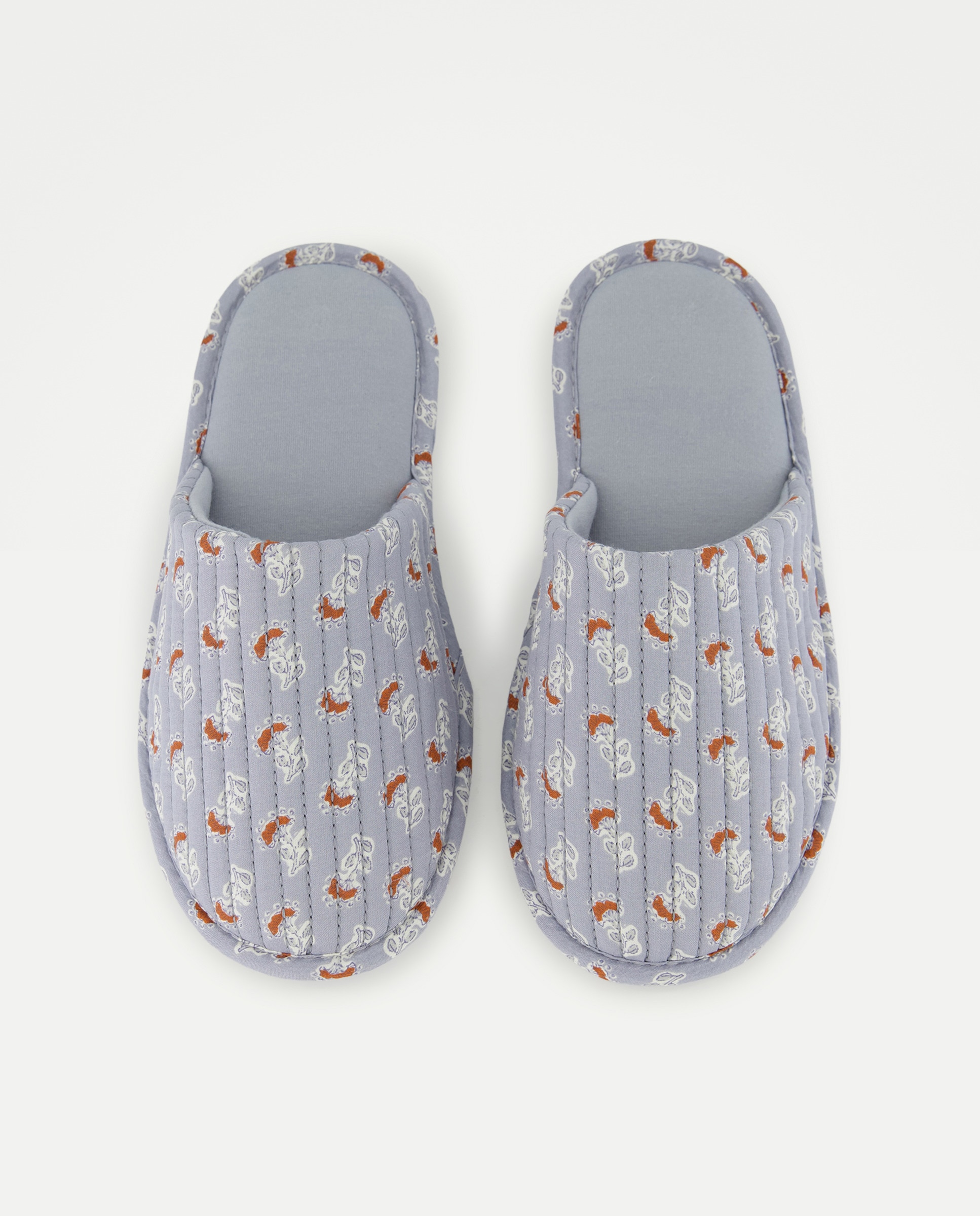 Zapatilla de mujer destalonada estampada 440 Azulón-4