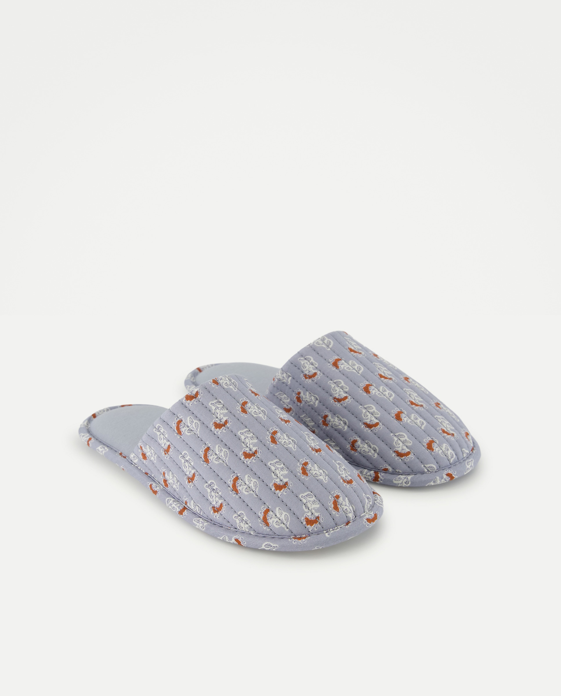 Zapatilla de mujer destalonada estampada 440 Azulón-2