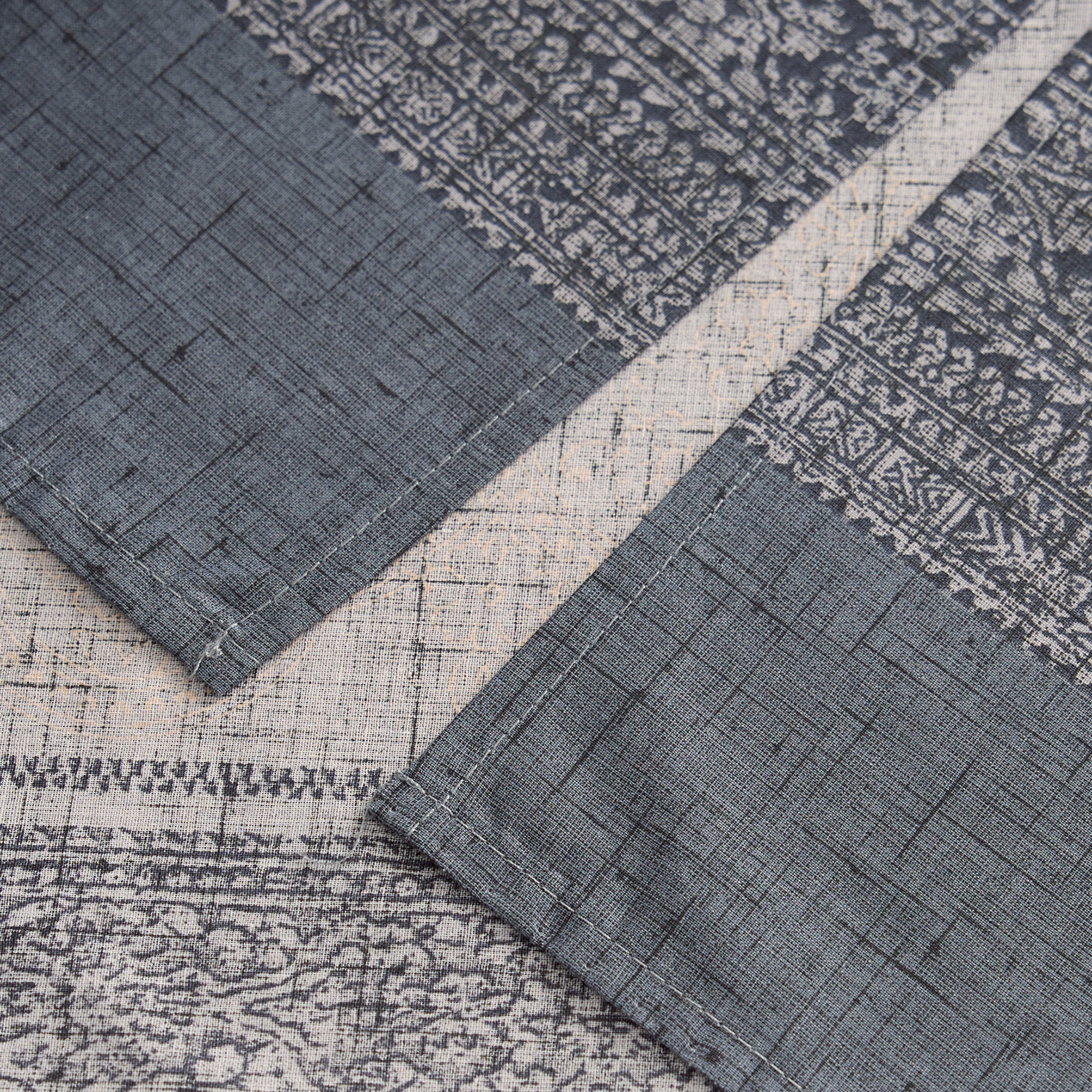 Conjunto de Capa de Edredão de Algodão Kerala Cinzento-4