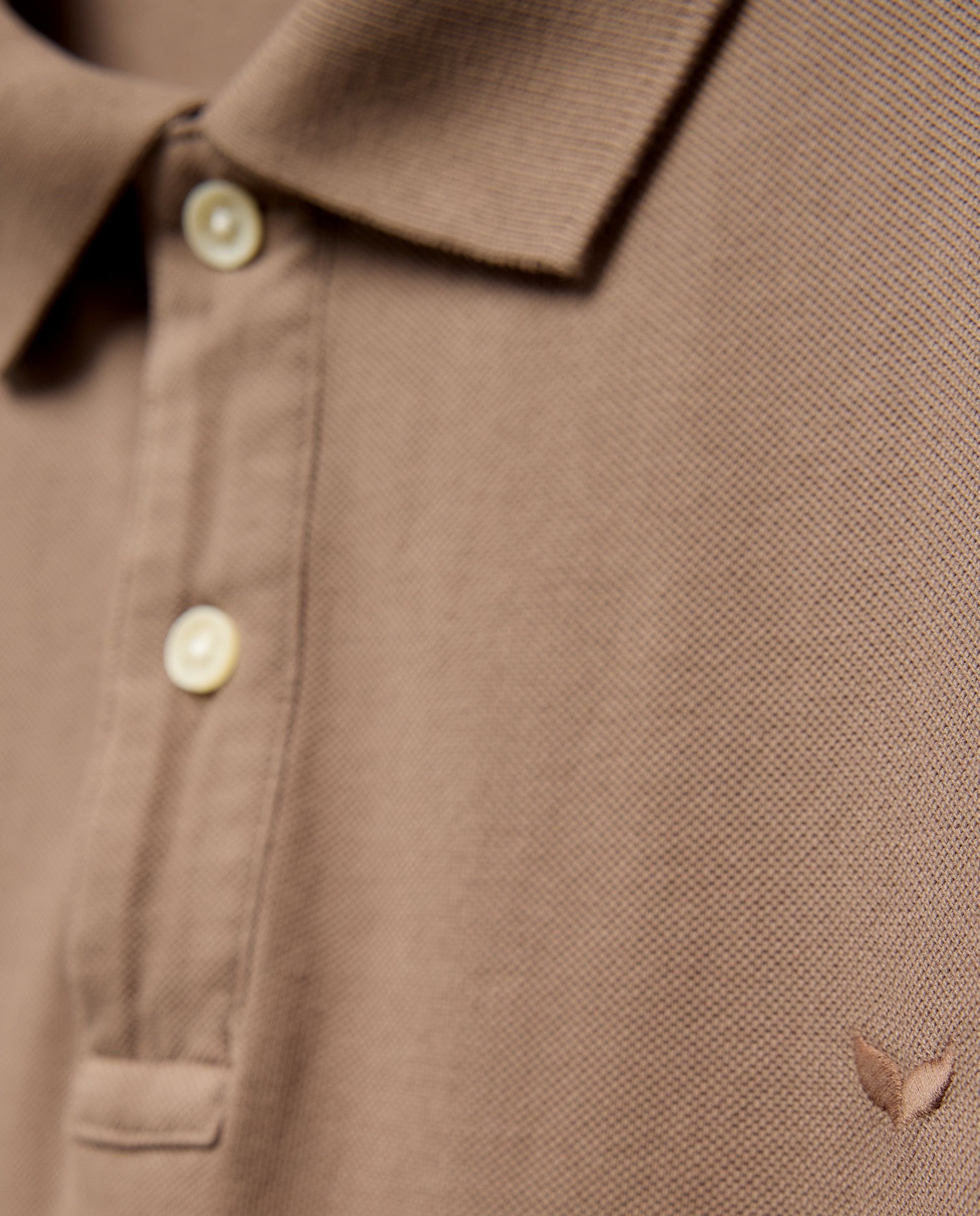 Polo de Manga Curta Garment Dye Vison Claro-5