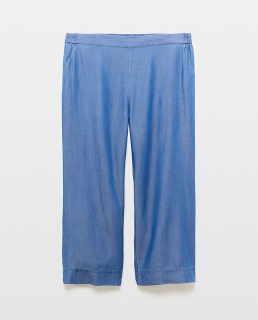 Imagem 0 de Calças Fluidas Cropped de Lyocell