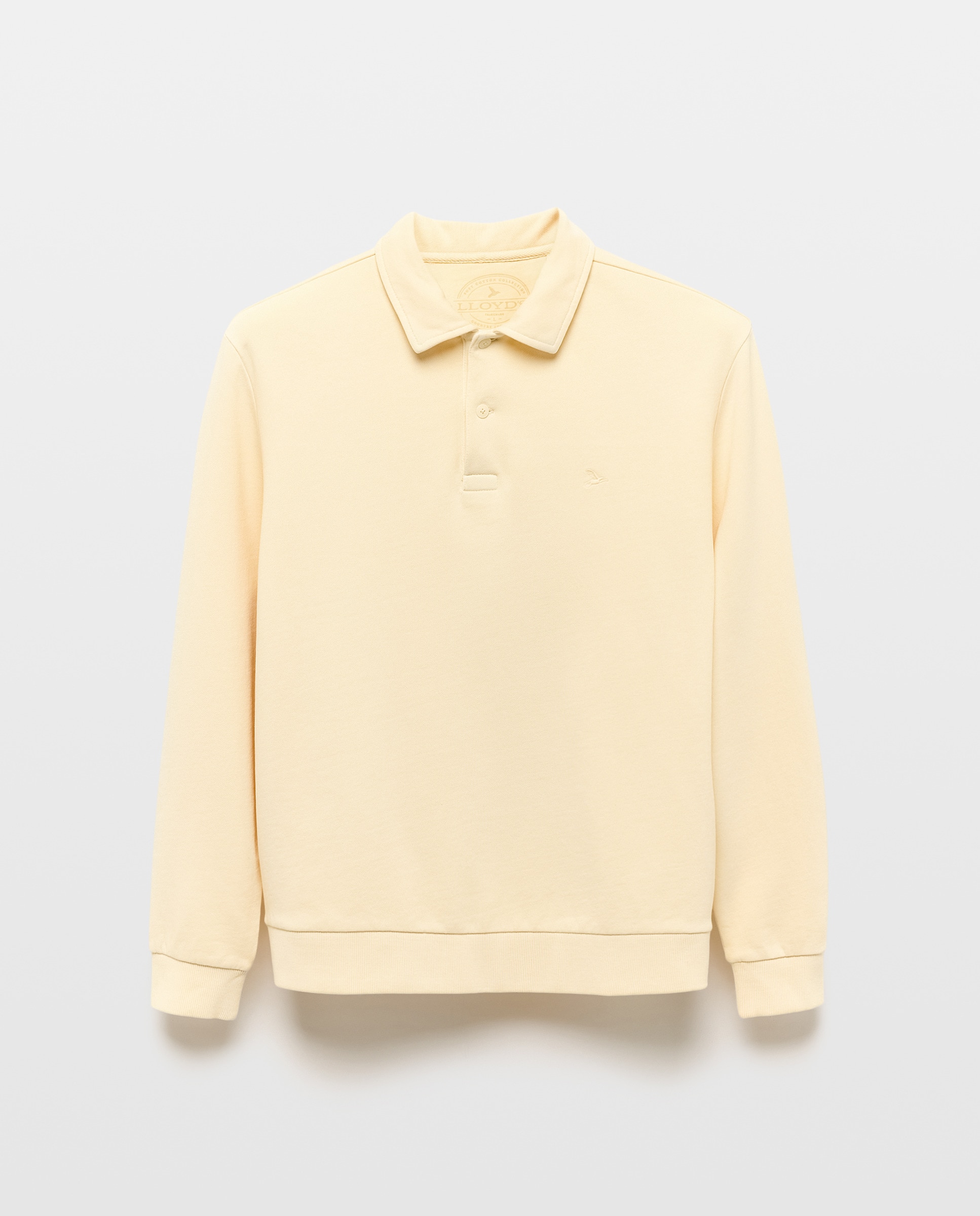 Sweatshirt com Colarinho de Polo Amarelo-5