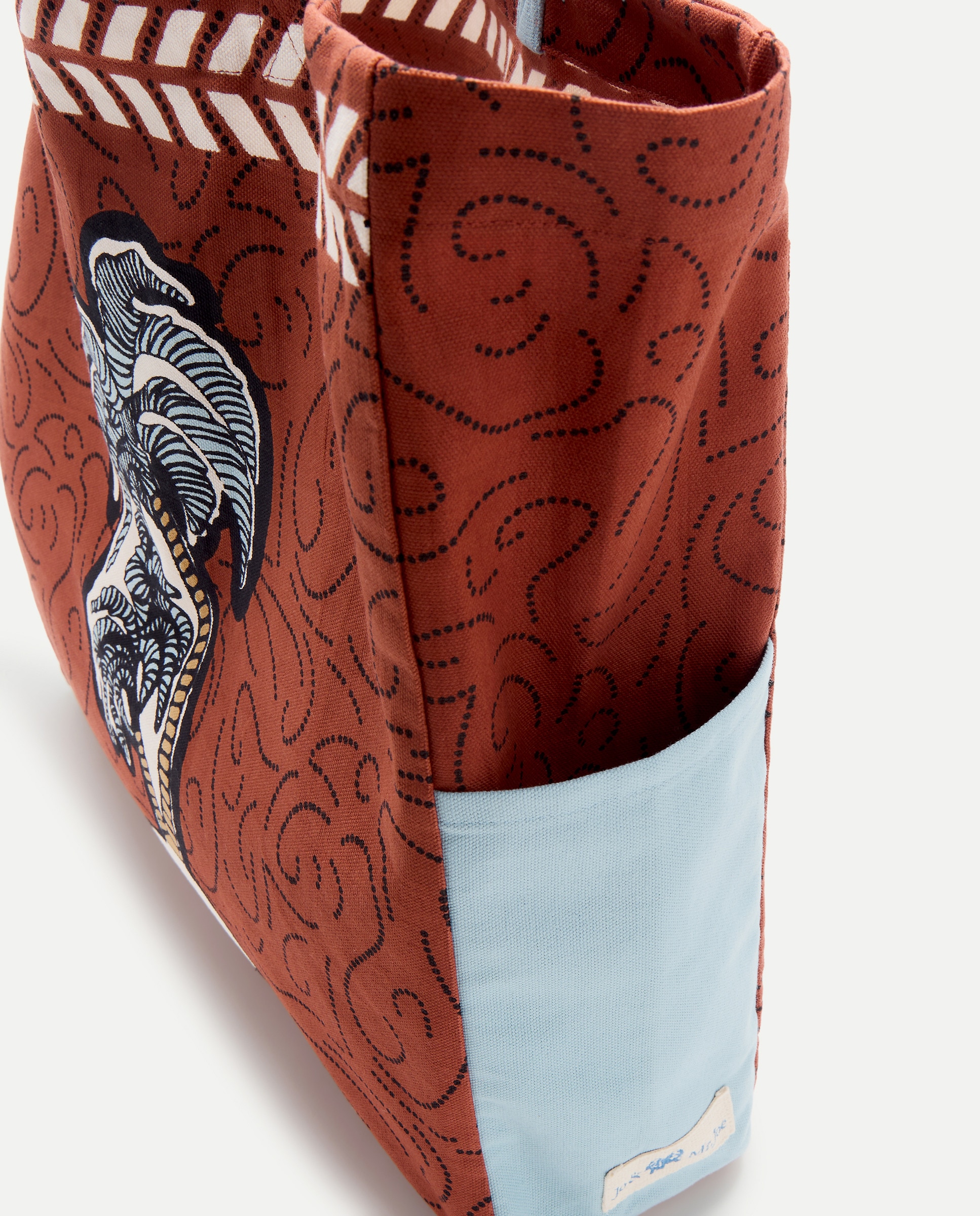 Saco de Praia com Estampado 770 Terracota-3