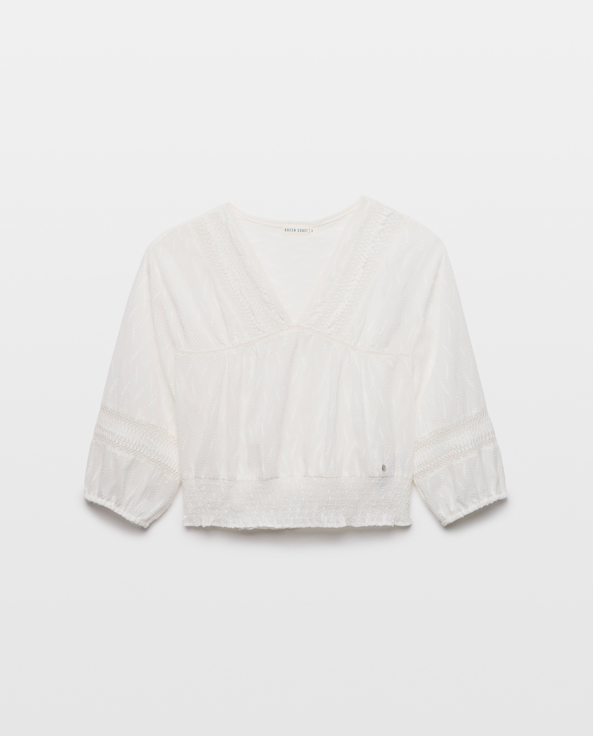 Blusa de Algodão Lisa com Manga Comprida 120 Cru-4