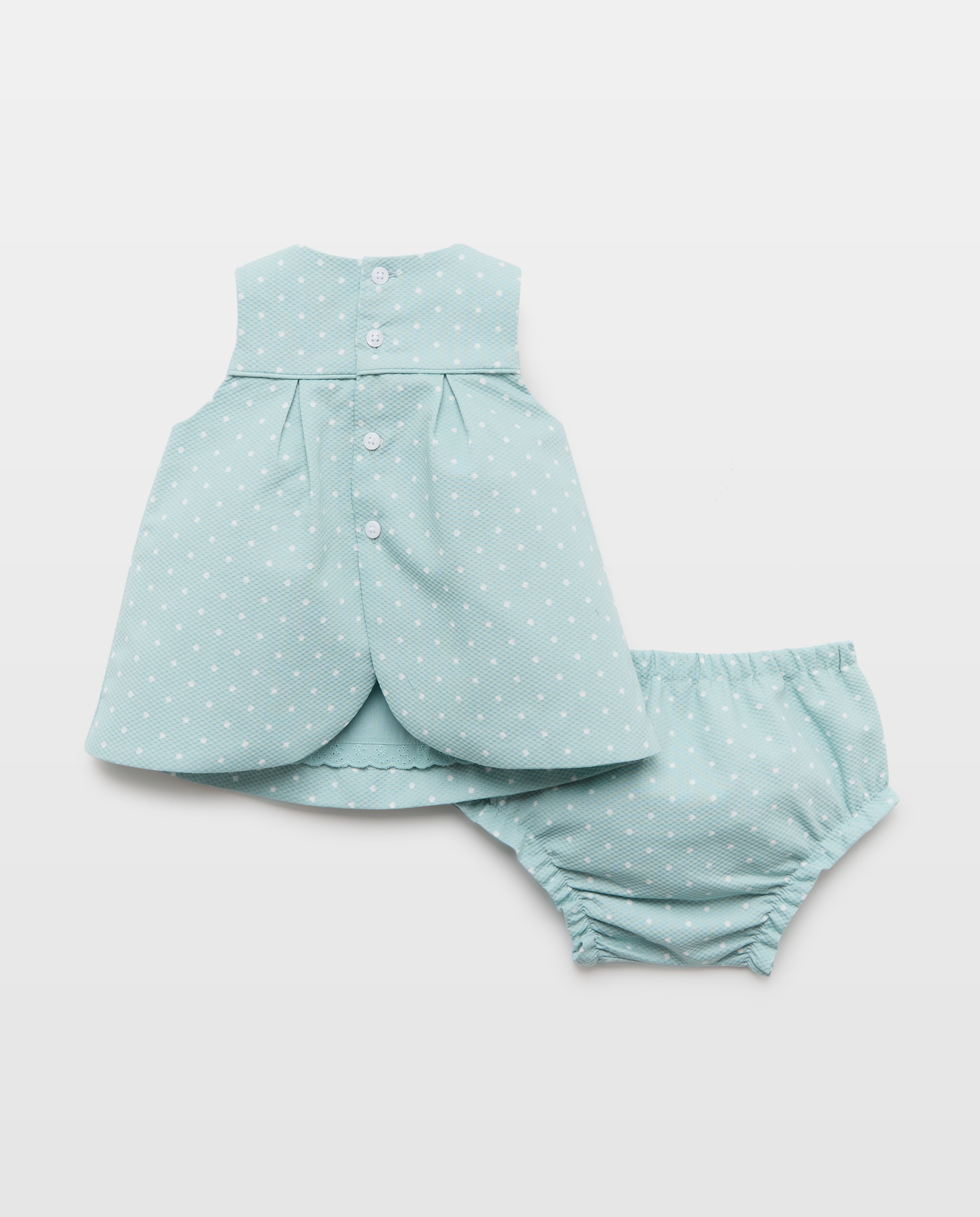 Jardineiras Piqué de Bebé com Bolso Verde-2