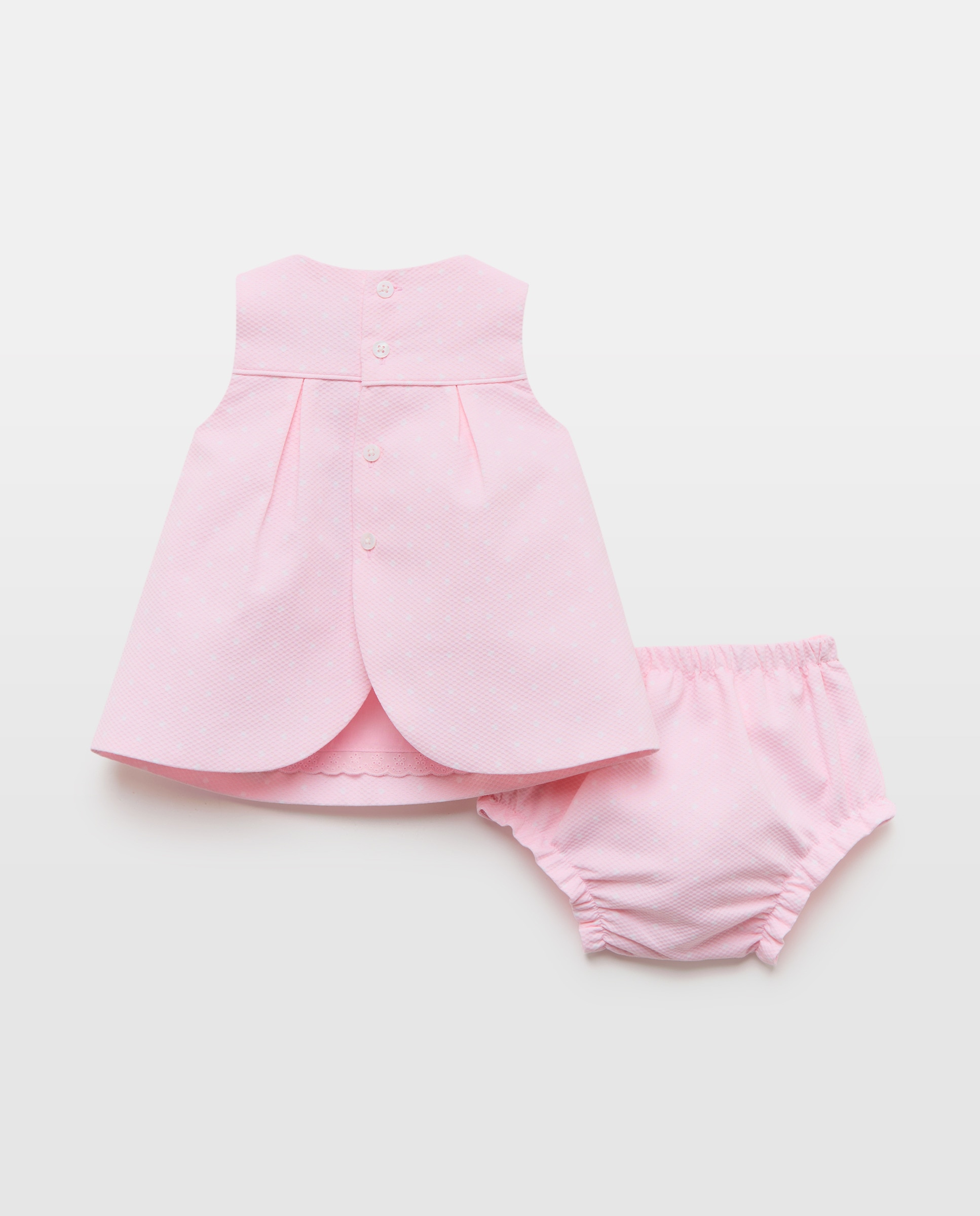 Jardineiras Piqué de Bebé com Bolso Coconut El Corte Inglés Rosa-2