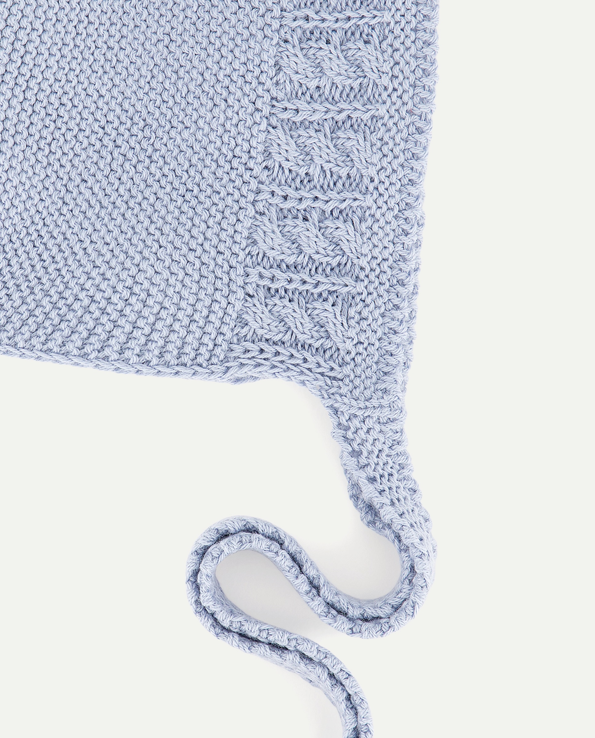 Touca de Tricot Fantasia com Malha do Cabo Aberta de Bebé 400 Azul-2