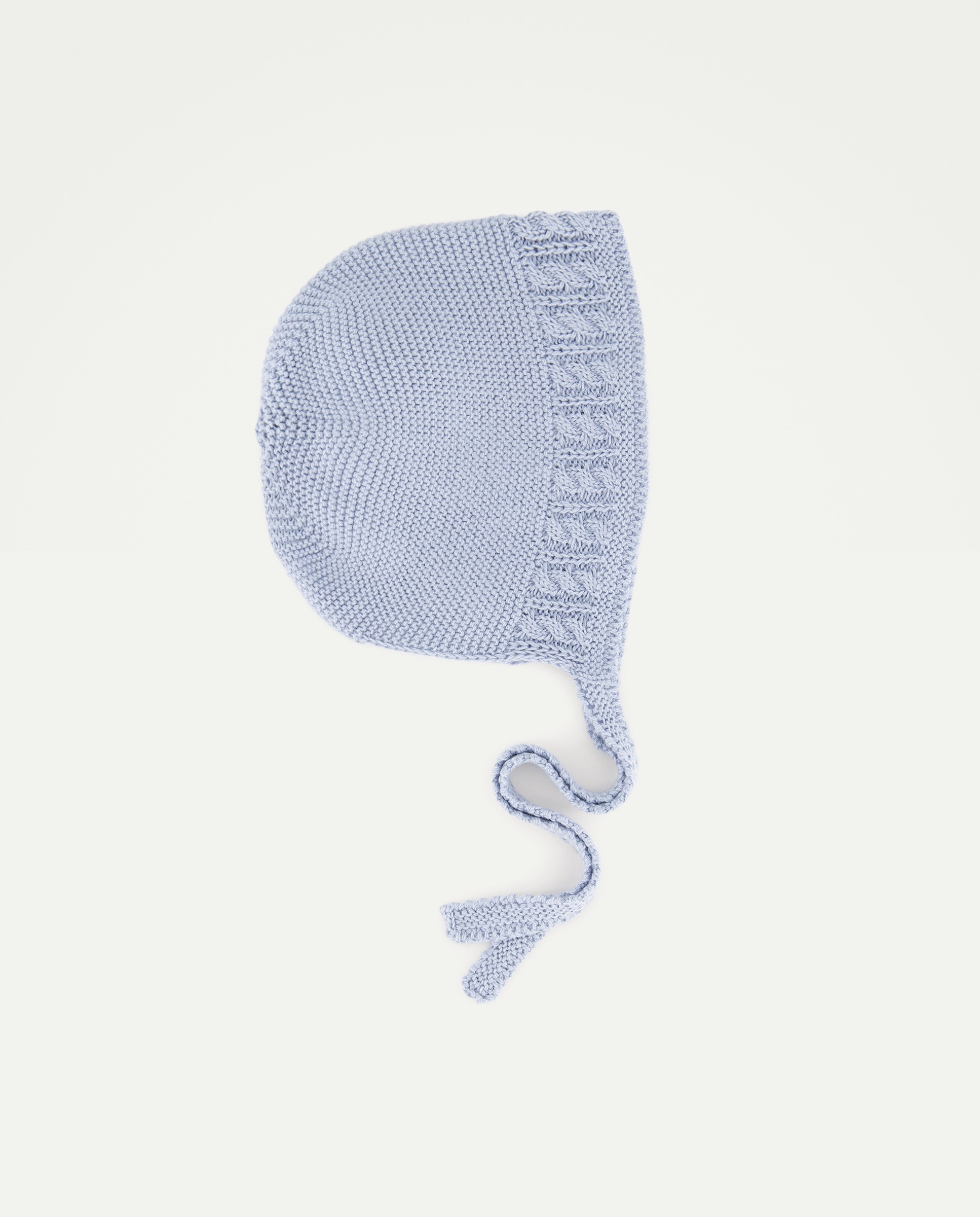 Touca de Tricot Fantasia com Malha do Cabo Aberta de Bebé 400 Azul-1