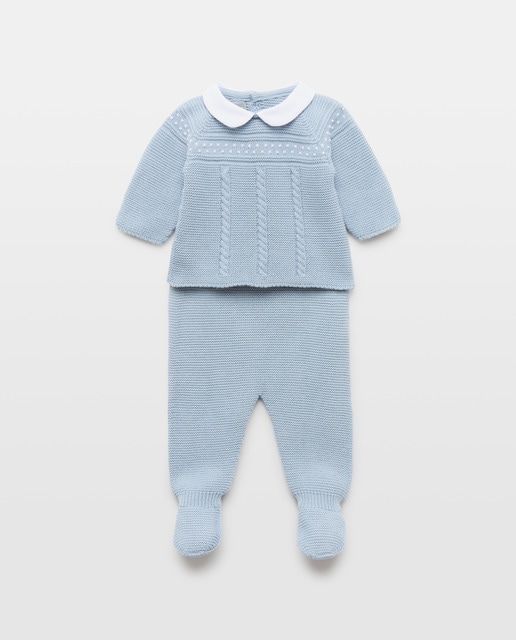 Imagen 0 de Conjunto tricot 2 piezas cuello bebé con fantasía bodoques y ochos de bebé