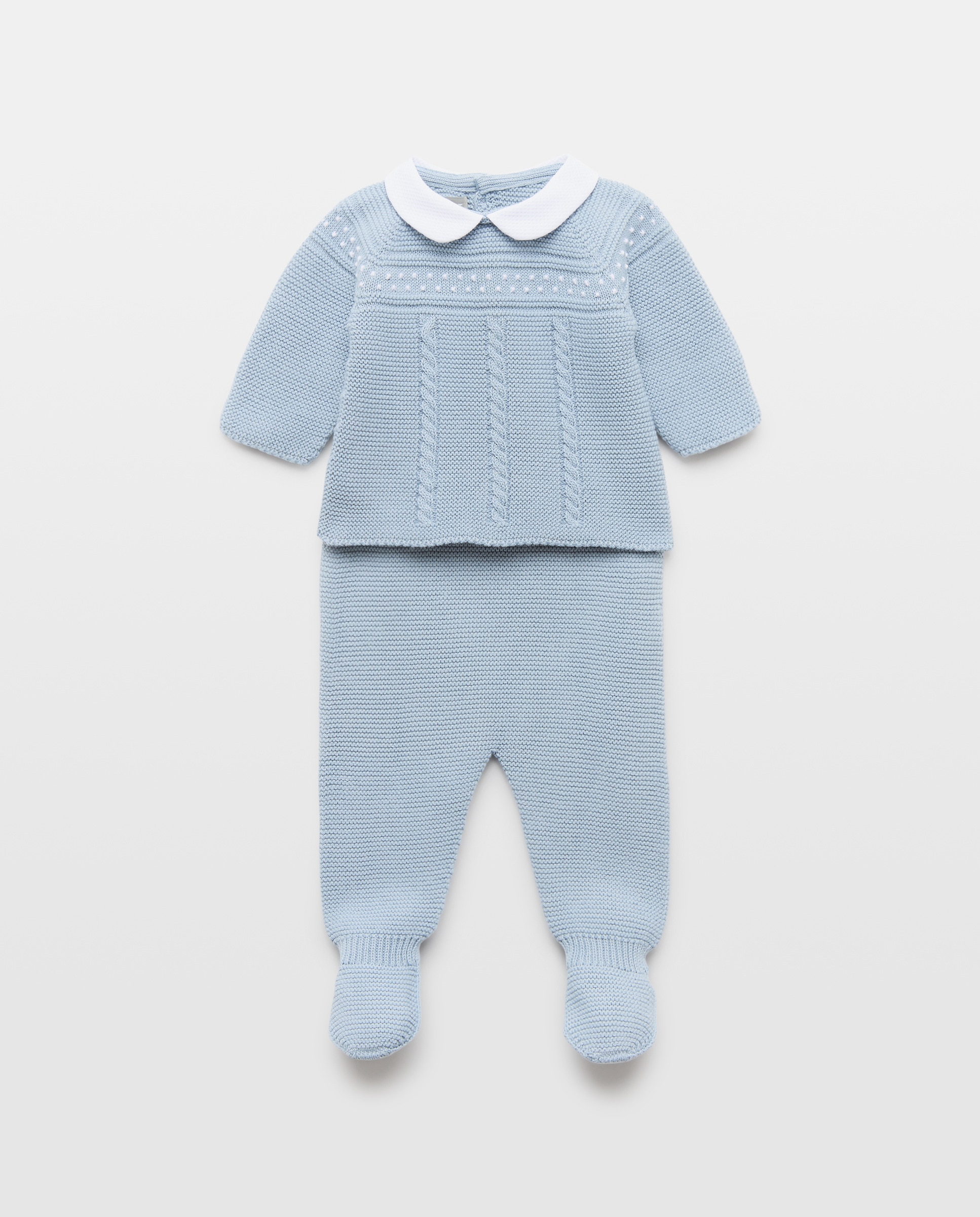 Imagen 0 de Conjunto tricot 2 piezas cuello bebé con fantasía bodoques y ochos de bebé