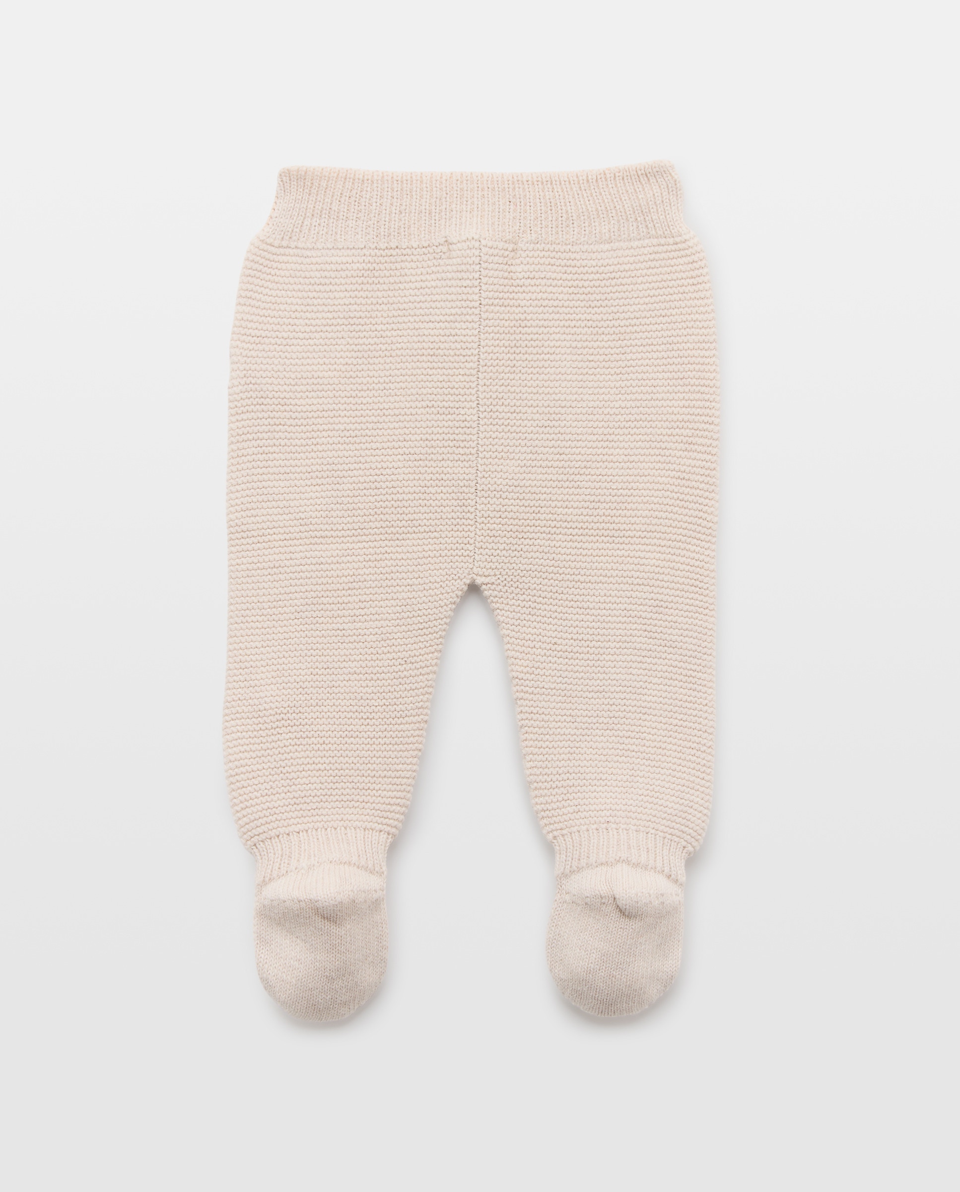Calças com Pés de Tricot com Malha do Cabo Aberta à Frente com Botão de Bebé Coconut El Corte Inglés Torrado-2
