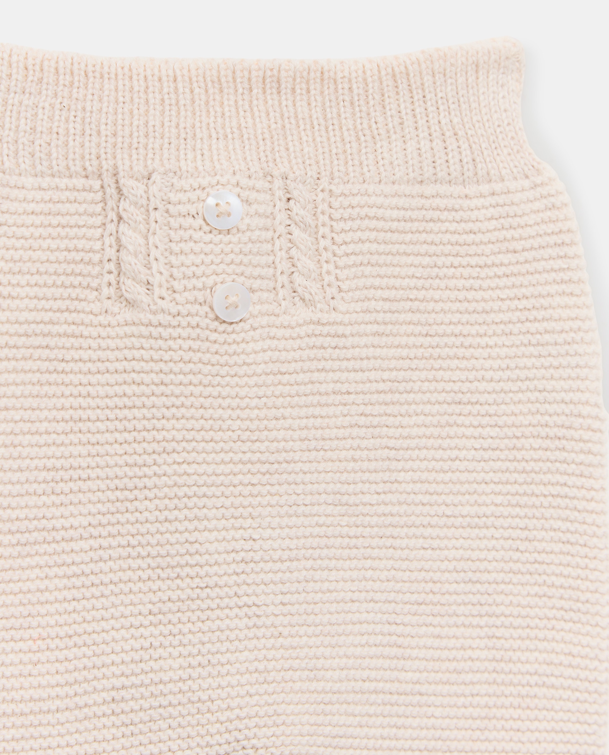Calças com Pés de Tricot com Malha do Cabo Aberta à Frente com Botão de Bebé Coconut El Corte Inglés Torrado-3