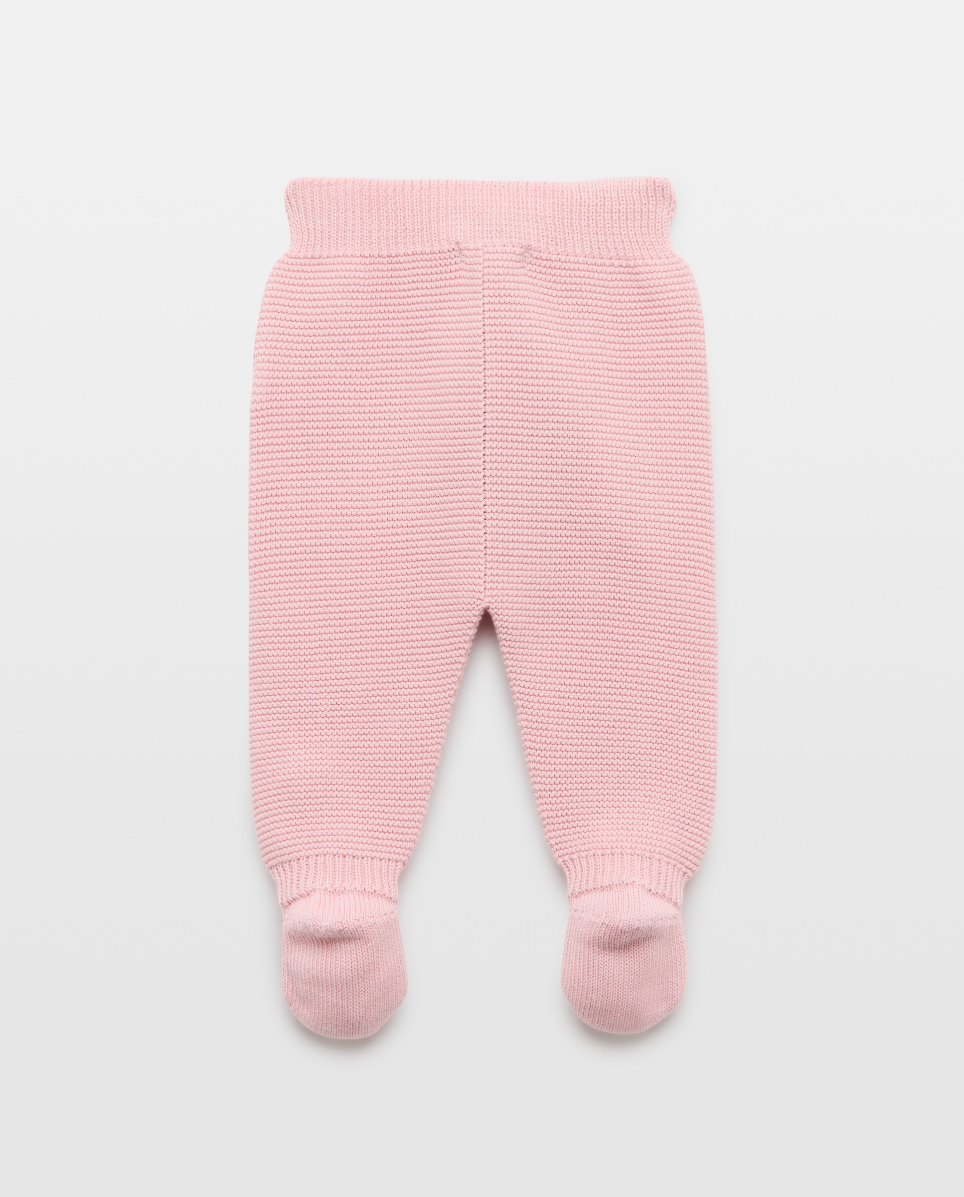 Calças com Pés de Tricot com Malha do Cabo Aberta à Frente com Botão de Bebé Coconut El Corte Inglés 200 Rosa-2