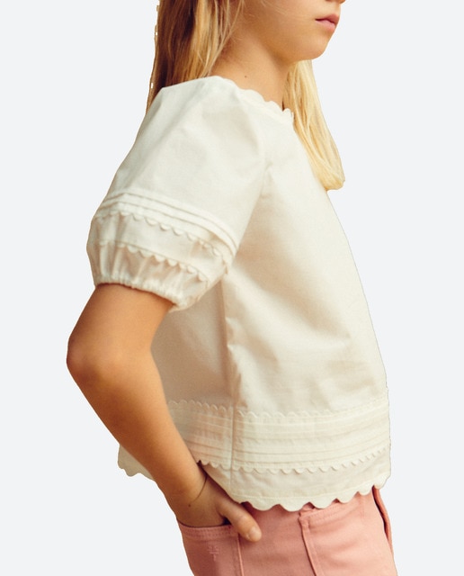 Imagen 0 de Blusa de niña manga corta jaretas
