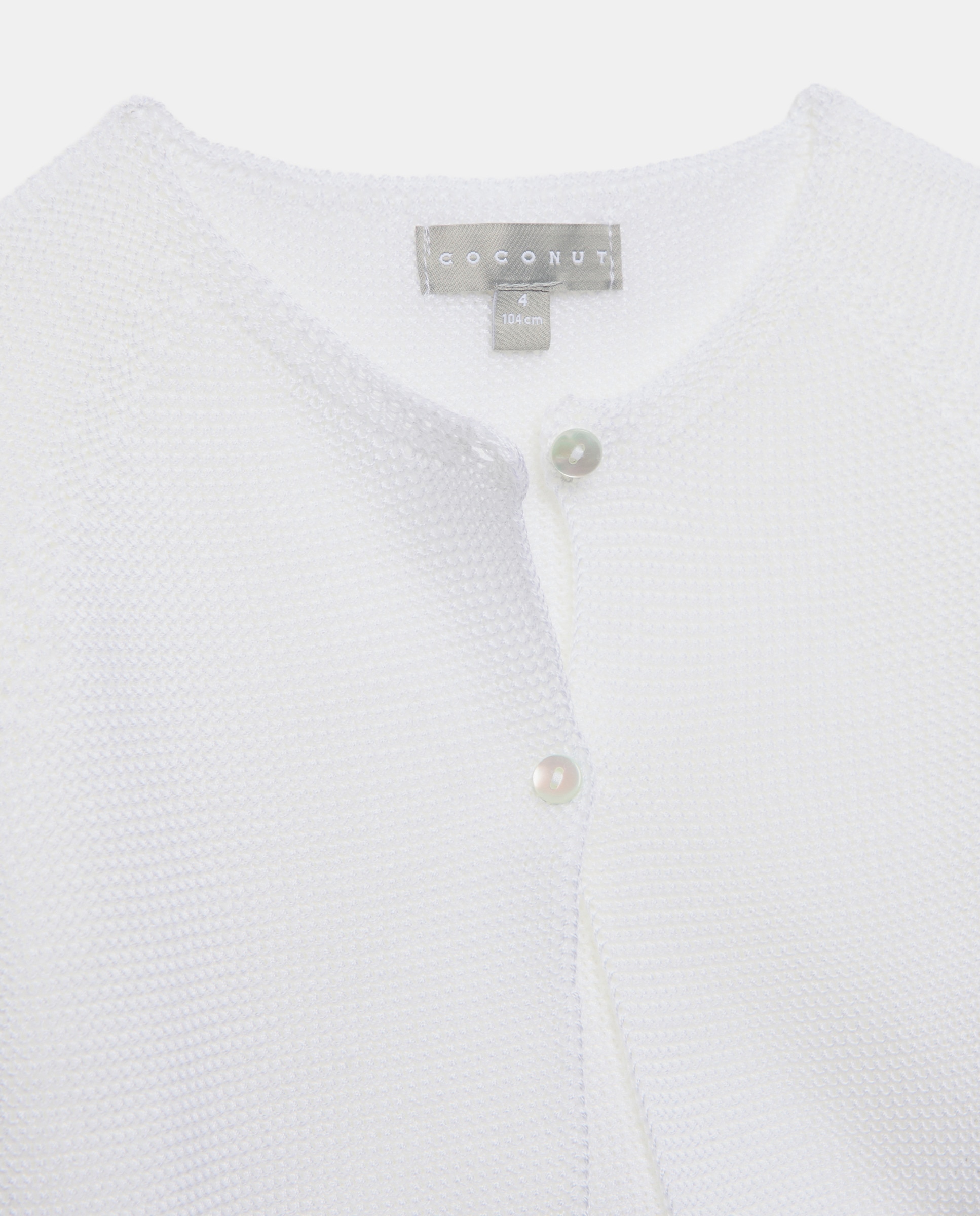 Casaco de Tricot Perlé de Cerimónia Coconut El Corte Inglés Branco-5