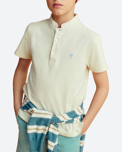 Imagen 0 de Polo de niño con cuello mao y bordado