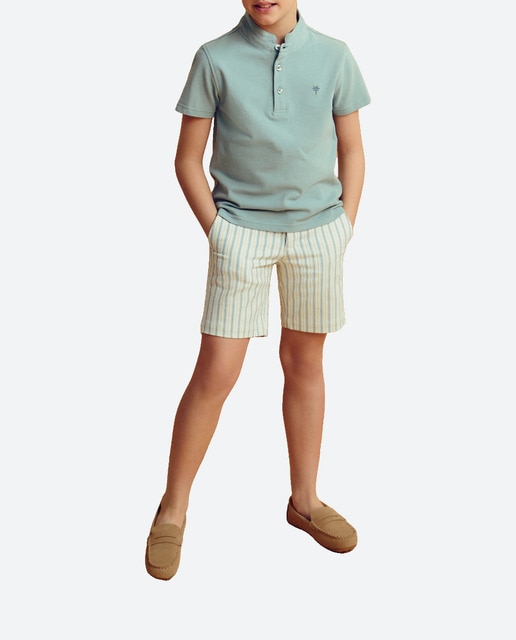 Imagen 0 de Polo de niño con cuello mao y bordado