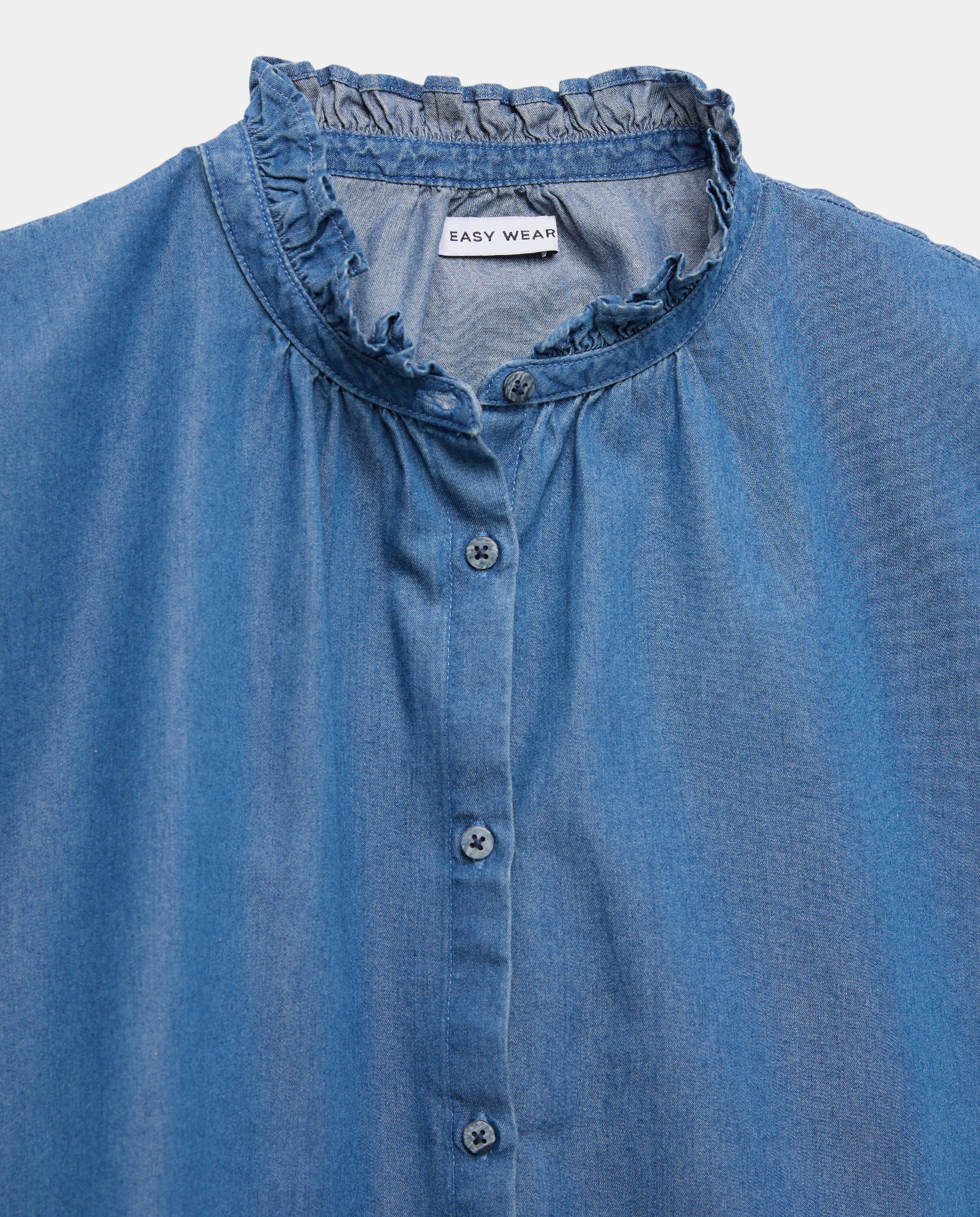 Camisa de Ganga sem Mangas Azul-índigo-5