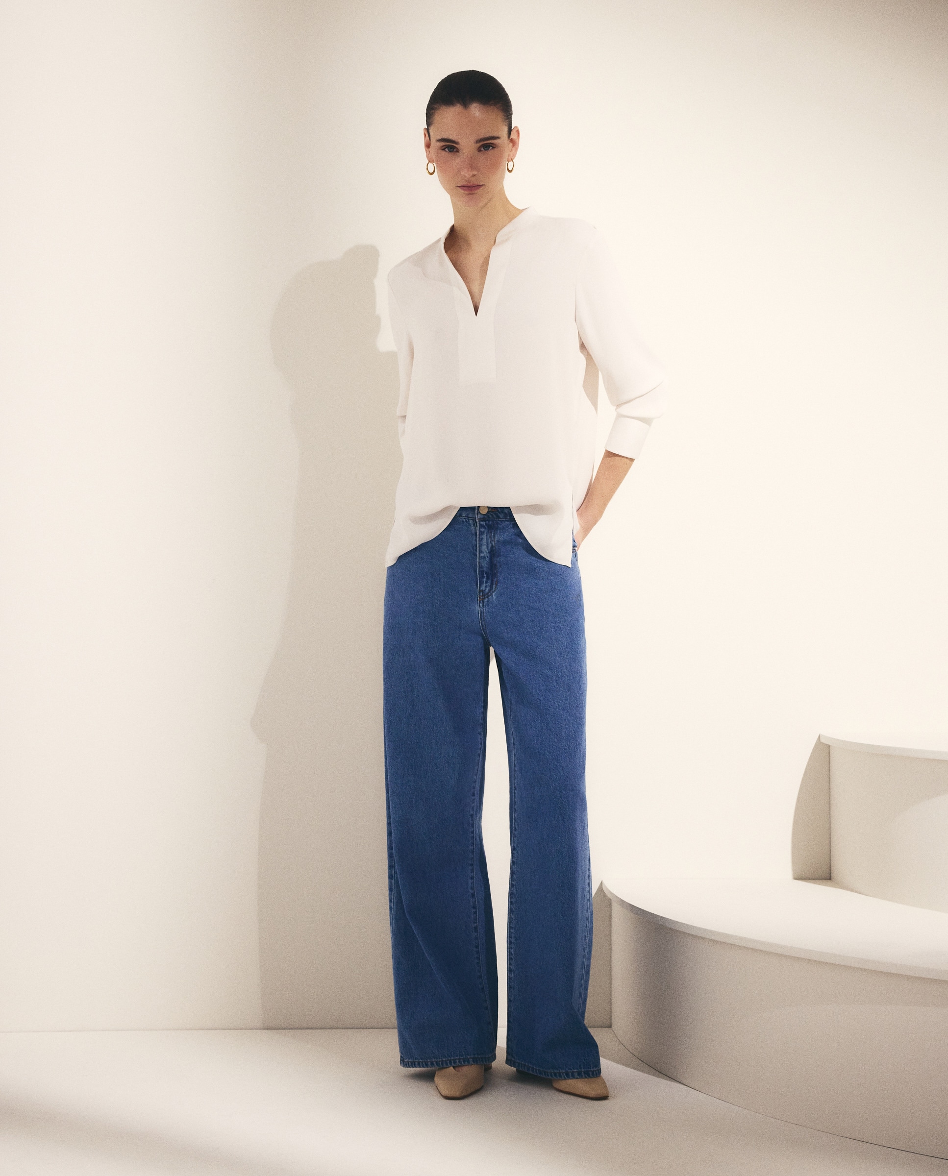 Blusa Lisa de Manga Comprida 120 Cru-2