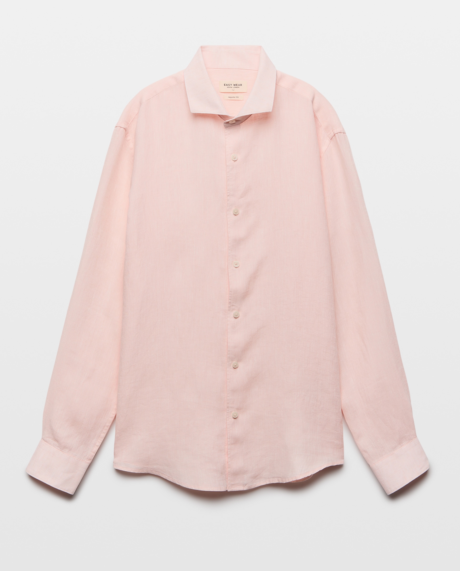 Camisa de Linho com Manga Comprida 260 Salmão-5