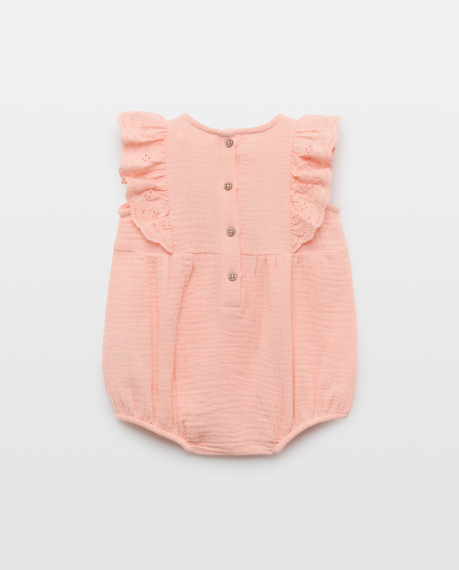 Babygrow de Chiffon de Bebé com Folho e Bordado Cotton Juice 660 Laranja-2