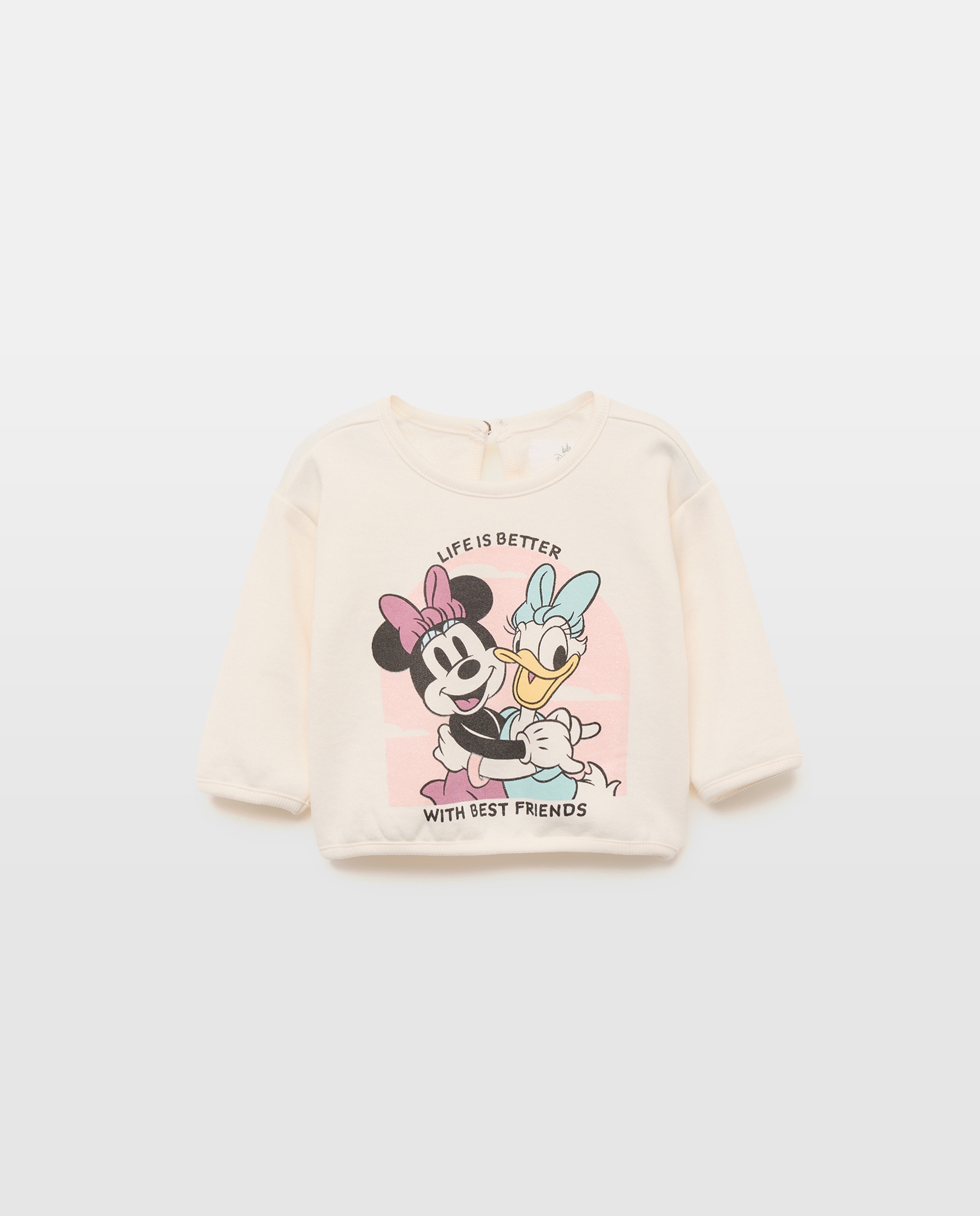 Sweatshirt de Bebé com Estampado Minnie e Daisy 120 Cru-1