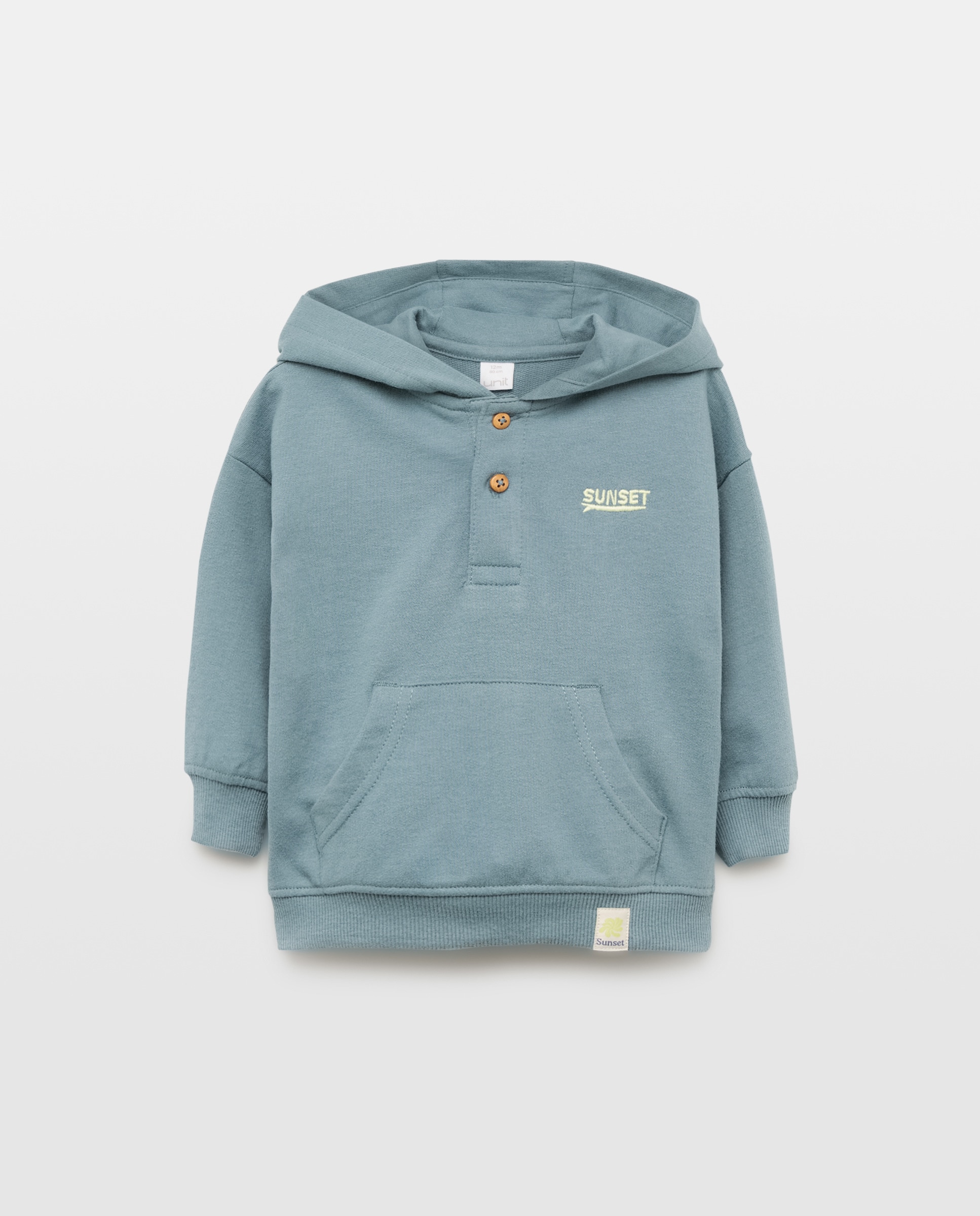 Sudadera de bebé estampada con capucha Verde Pato-1