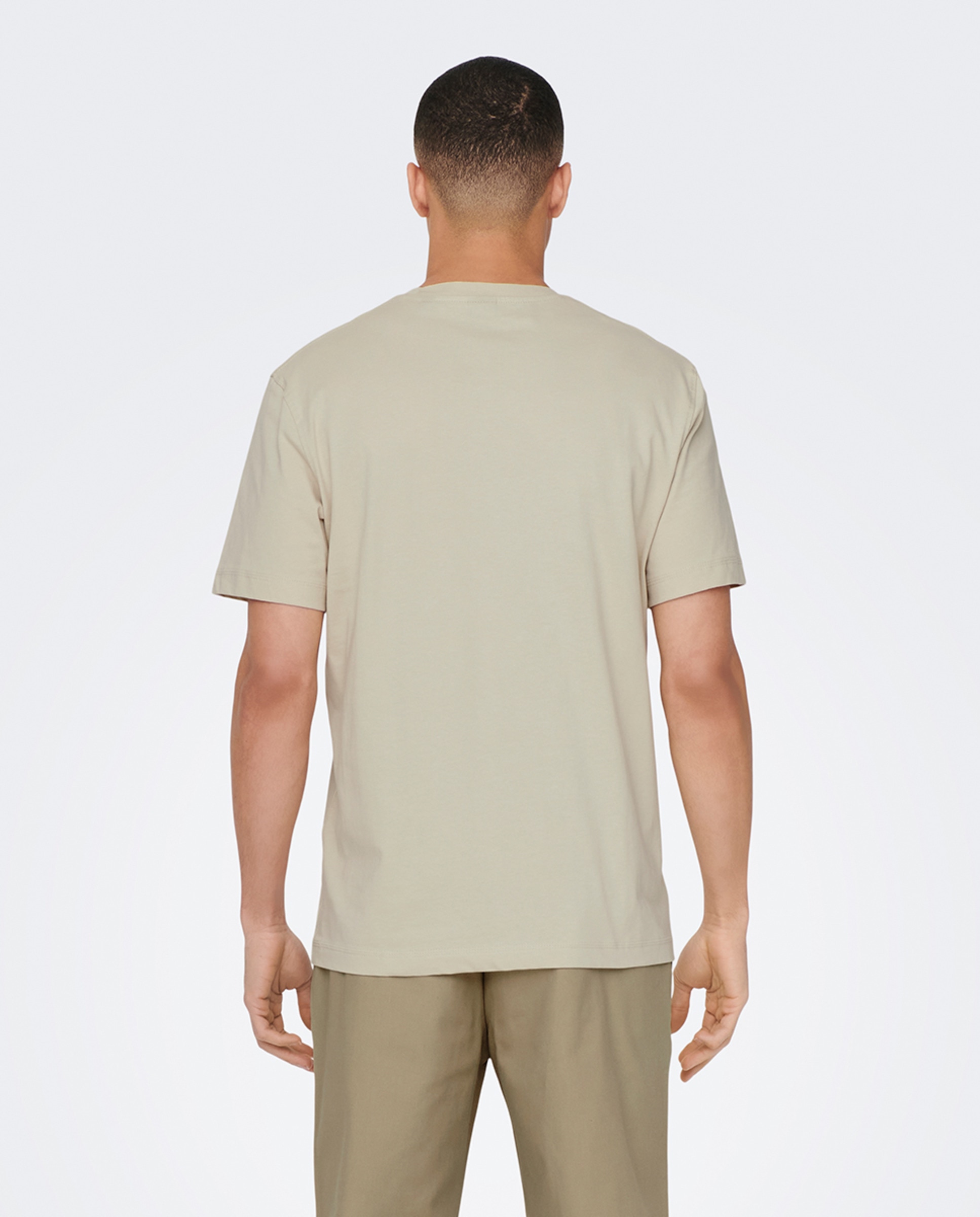 Camiseta básica de hombre manga corta - Only & Sons - Beige Beige-2