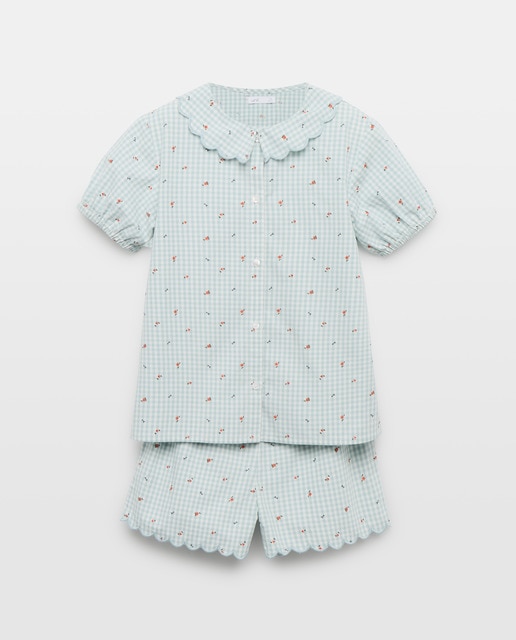 Imagen 0 de Pijama de niña de popelín corto vichy