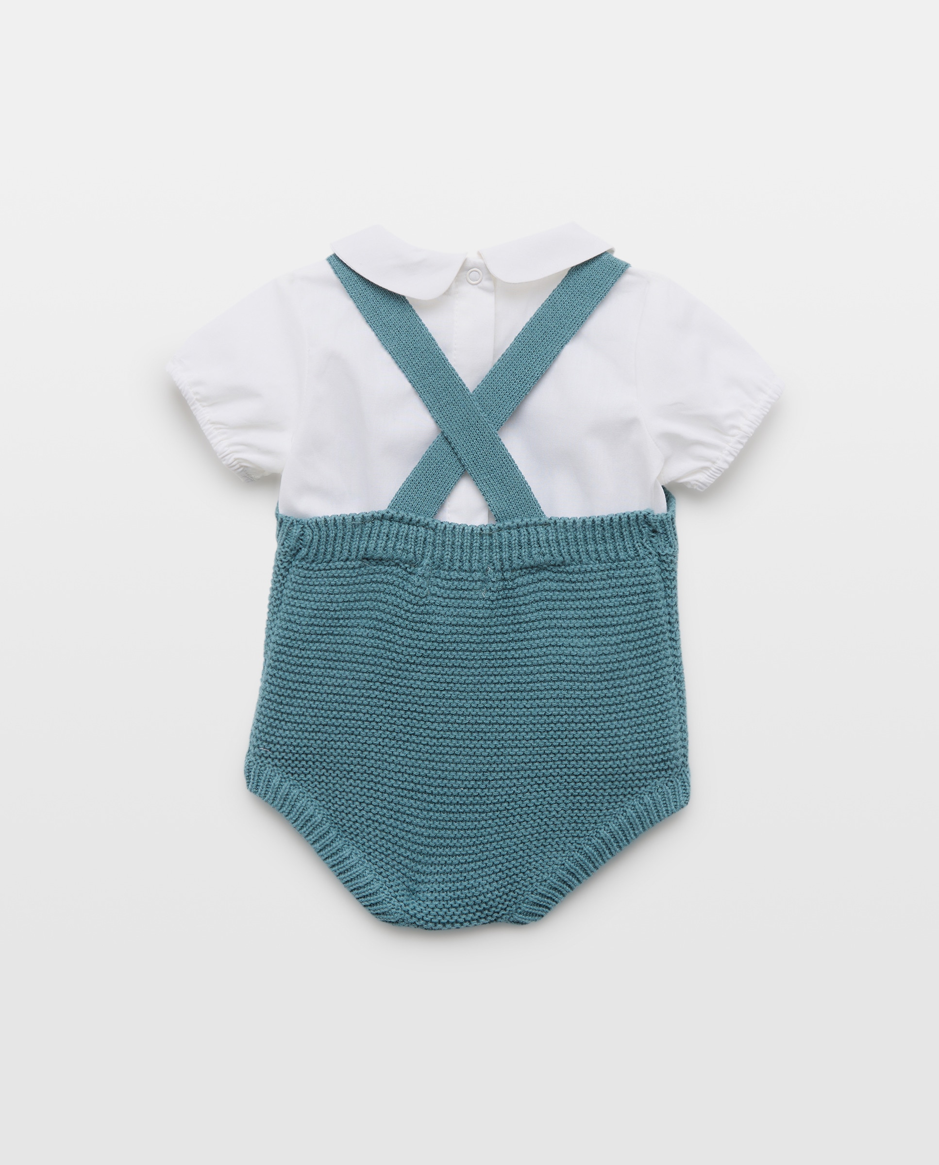 Conjunto 2 piezas de recién nacido tricot link Verde Pato-2