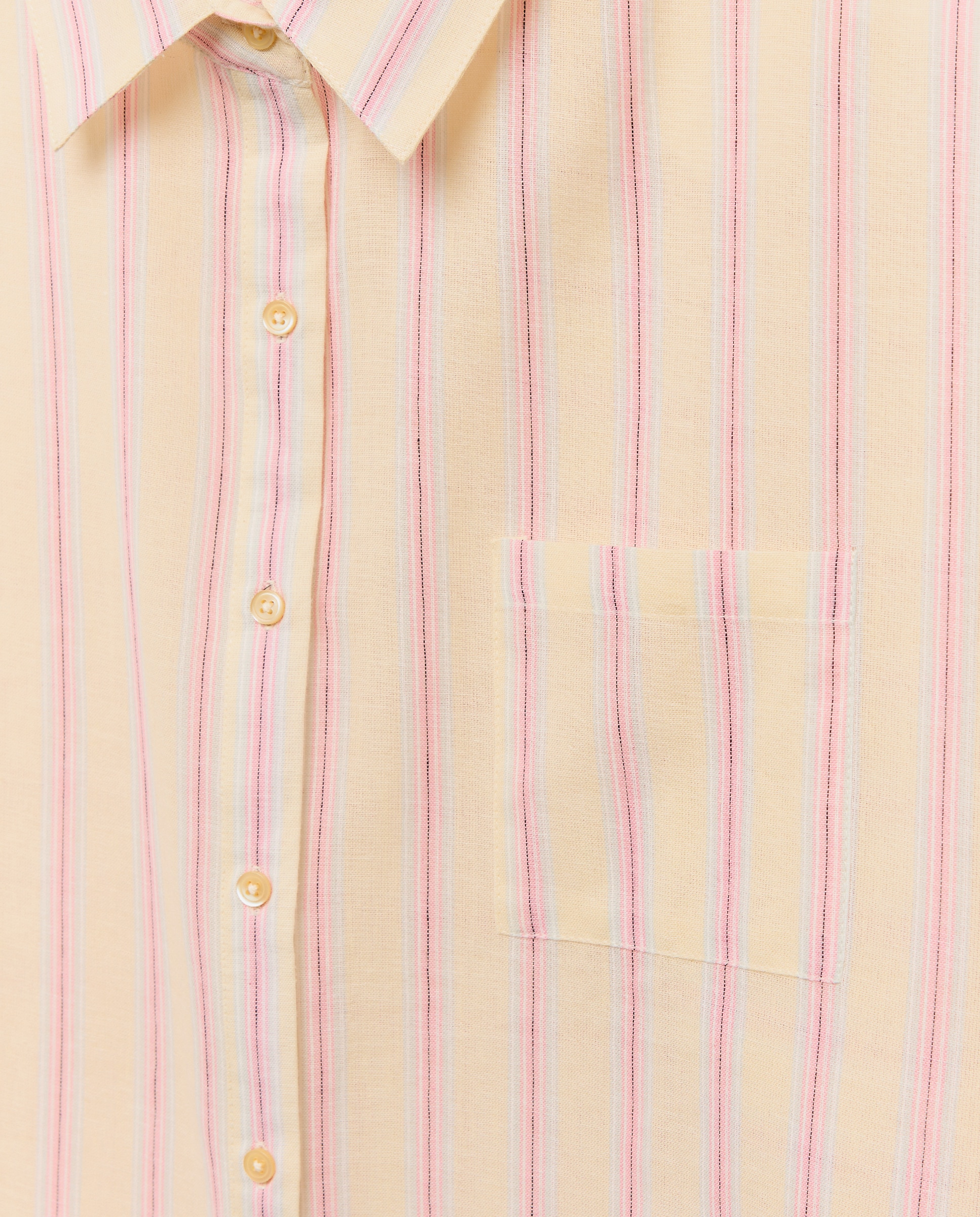 Camisa às Riscas Oversize Amarelo-5