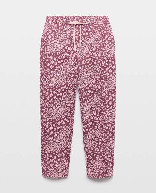 Imagem 0 de Calças de Pijama com Estampado Floral e Detalhes de Piconela