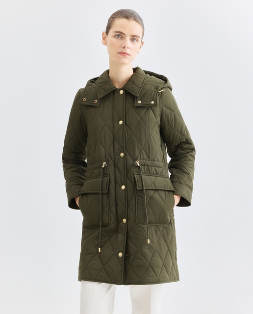 Imagem 0 de Blusão Acolchoado Comprido com Capuz