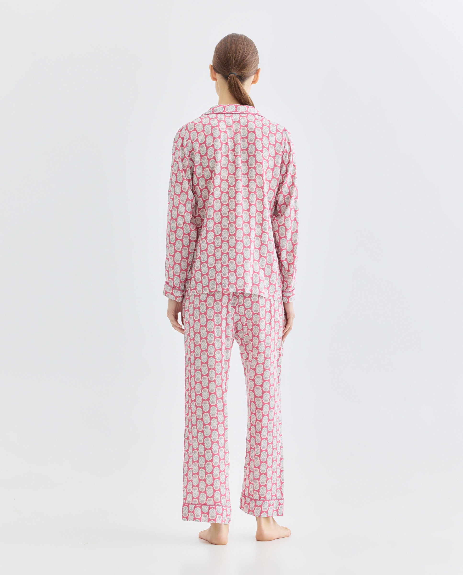 Pijama mujer estampado dos piezas Burdeos-2