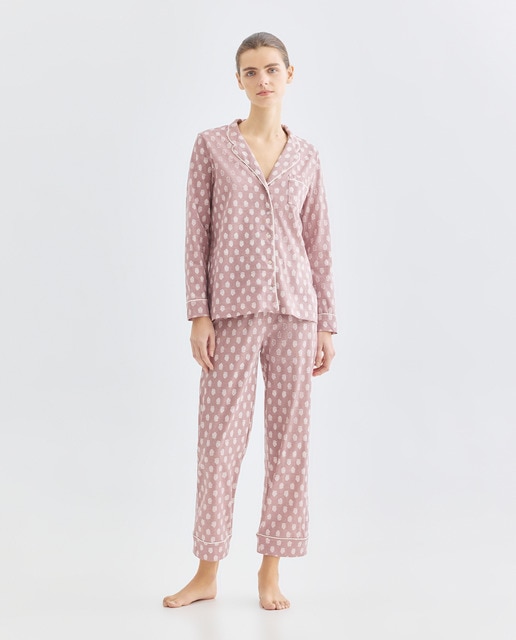 Imagen 0 de Pijama mujer dos piezas solapa algodón
