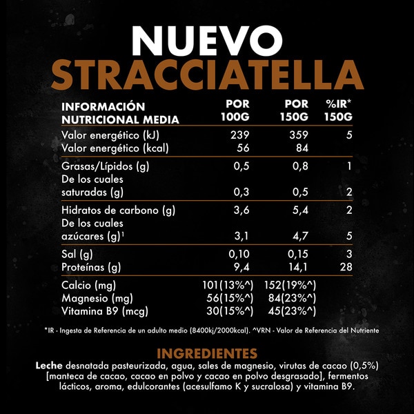 Proteine Stracciatella-Geschmack + Magnesium + Vitamin B9 0% Zucker 0% Fett Behälter 450 g hilft, Muskelmasse aufzubauen, und reduziert Erschöpfung