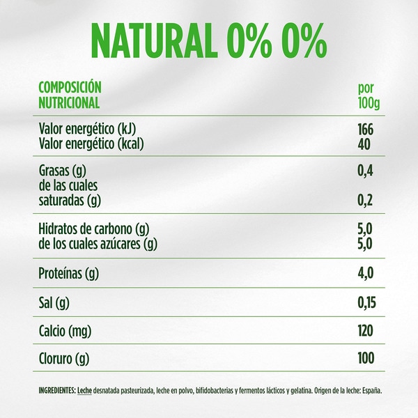 Zero Entrahmter Bifidus-Jogurt 0% Fett 8er-Pack Einheiten 120 g Sparpack