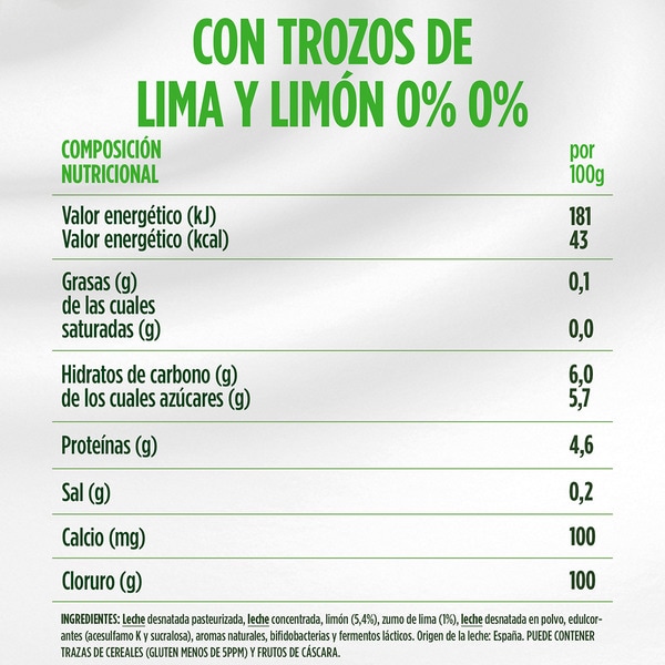 Bifidus mit Limetten- und Zitronenstückchen fettarm 0% Fett 0% Zuckerzusatz 4er-Pack Einheiten 120 g