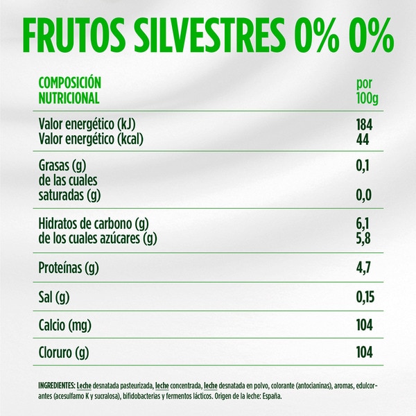 Zero cremiger entfrahmter Bifidus Waldbeergeschmack 0% Fett 0% Zuckerzusatz 8er-Pack Einheiten 115 g Sparpack