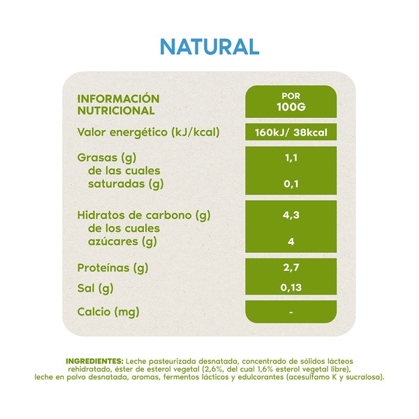 Plain, no added sugar 6-pack units 100 g