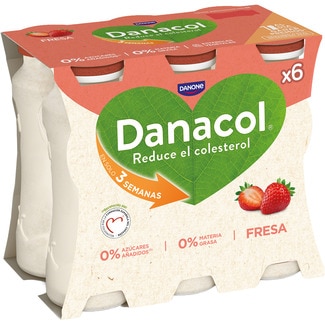 sabor fresa 0% azúcares añadidos sin gluten pack 6 unidades 100 g - Danone Danacol