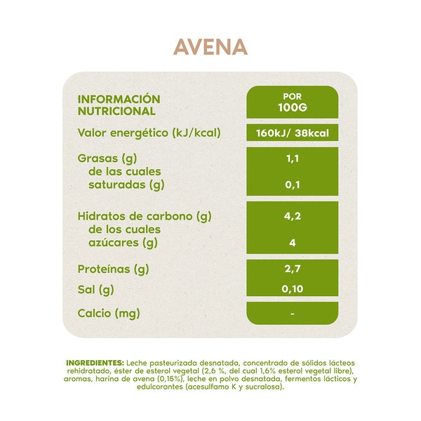 fat-free oat no added sugar 6-pack units 100 g
