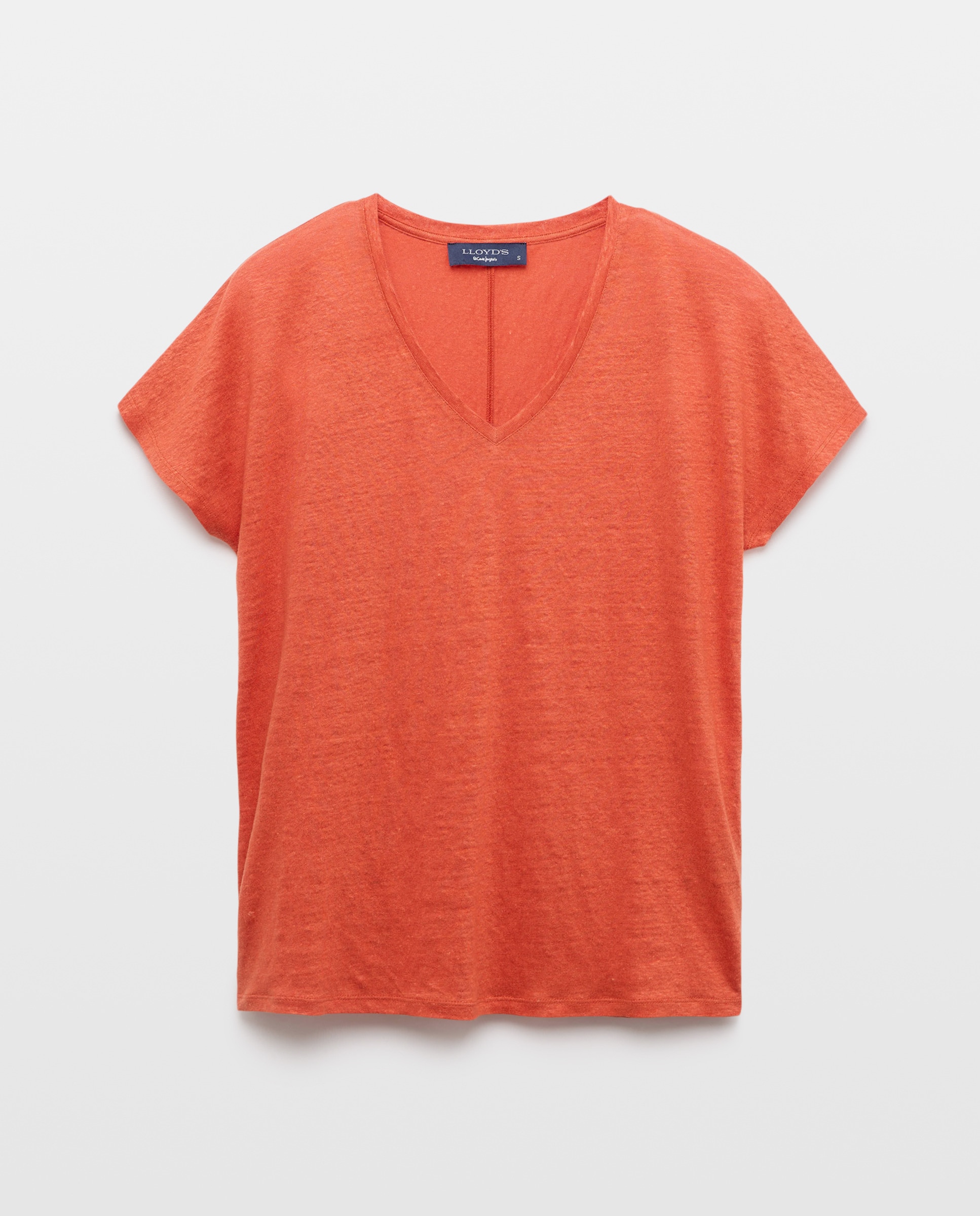 T-shirt 100% Linho com Manga Curta 630 Coral-4