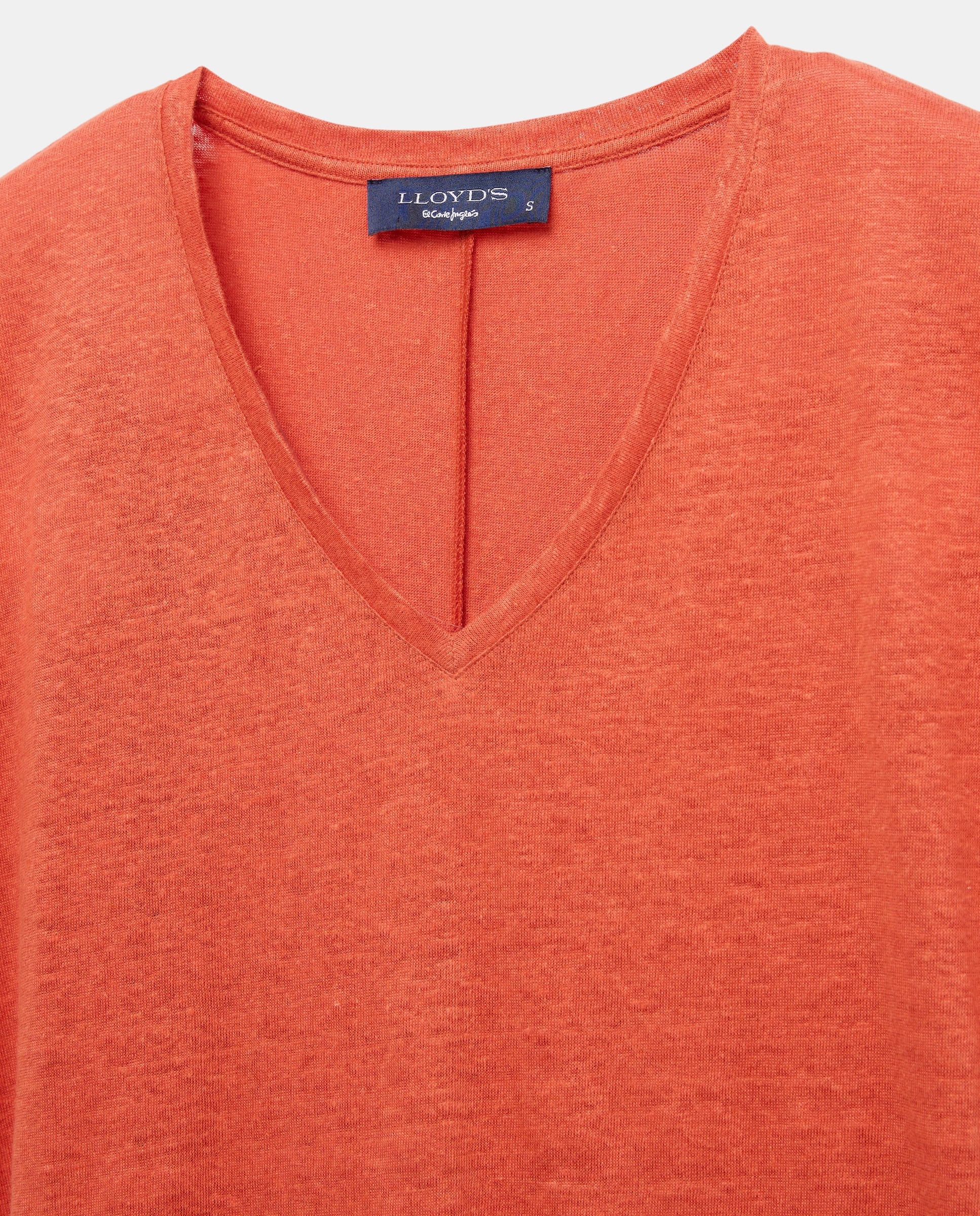 T-shirt 100% Linho com Manga Curta 630 Coral-5