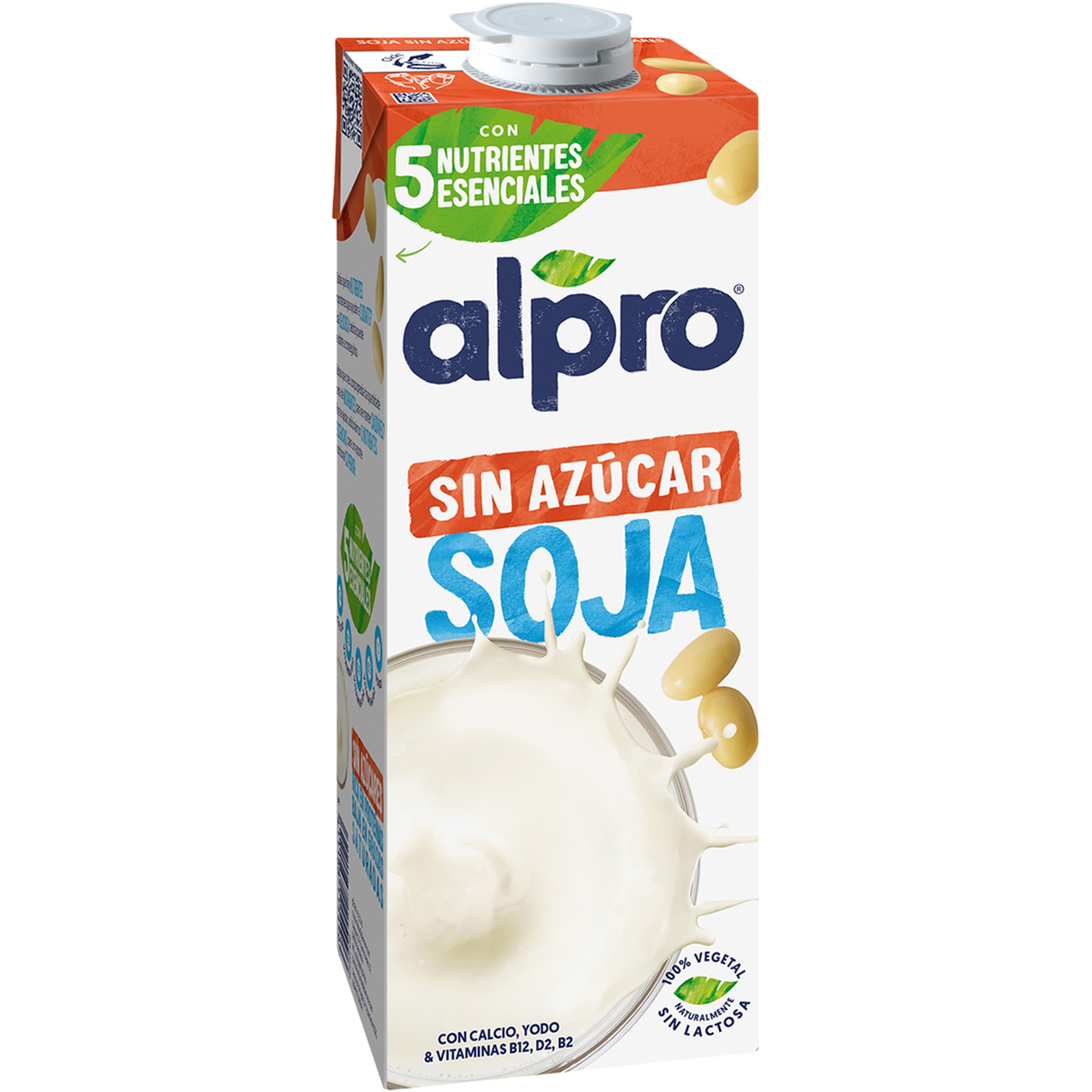 bebida de soja sin azúcar 100% vegetal rica en proteínas brik 1 l