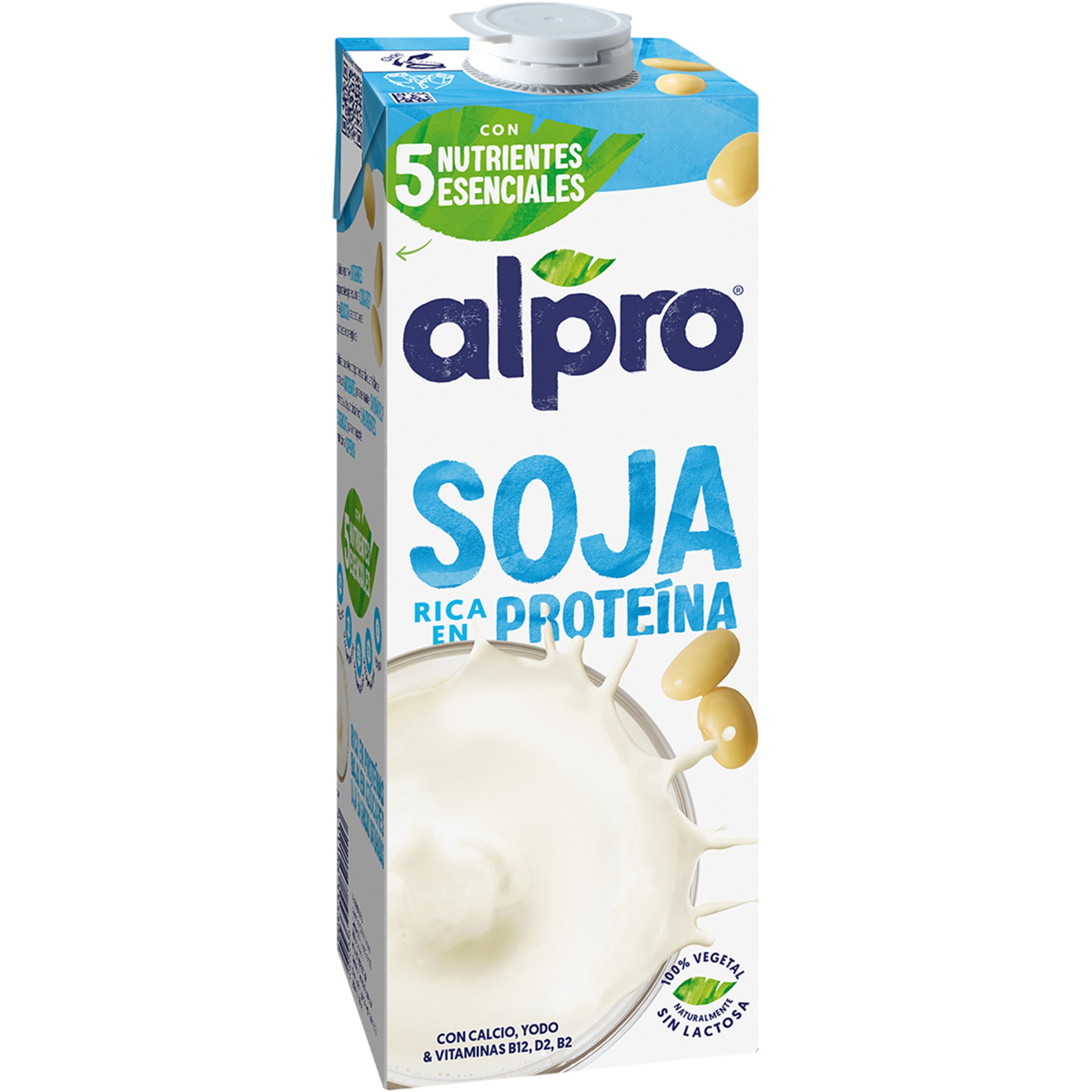 bebida de soja rica en proteína con calcio y vitaminas brik 1 l