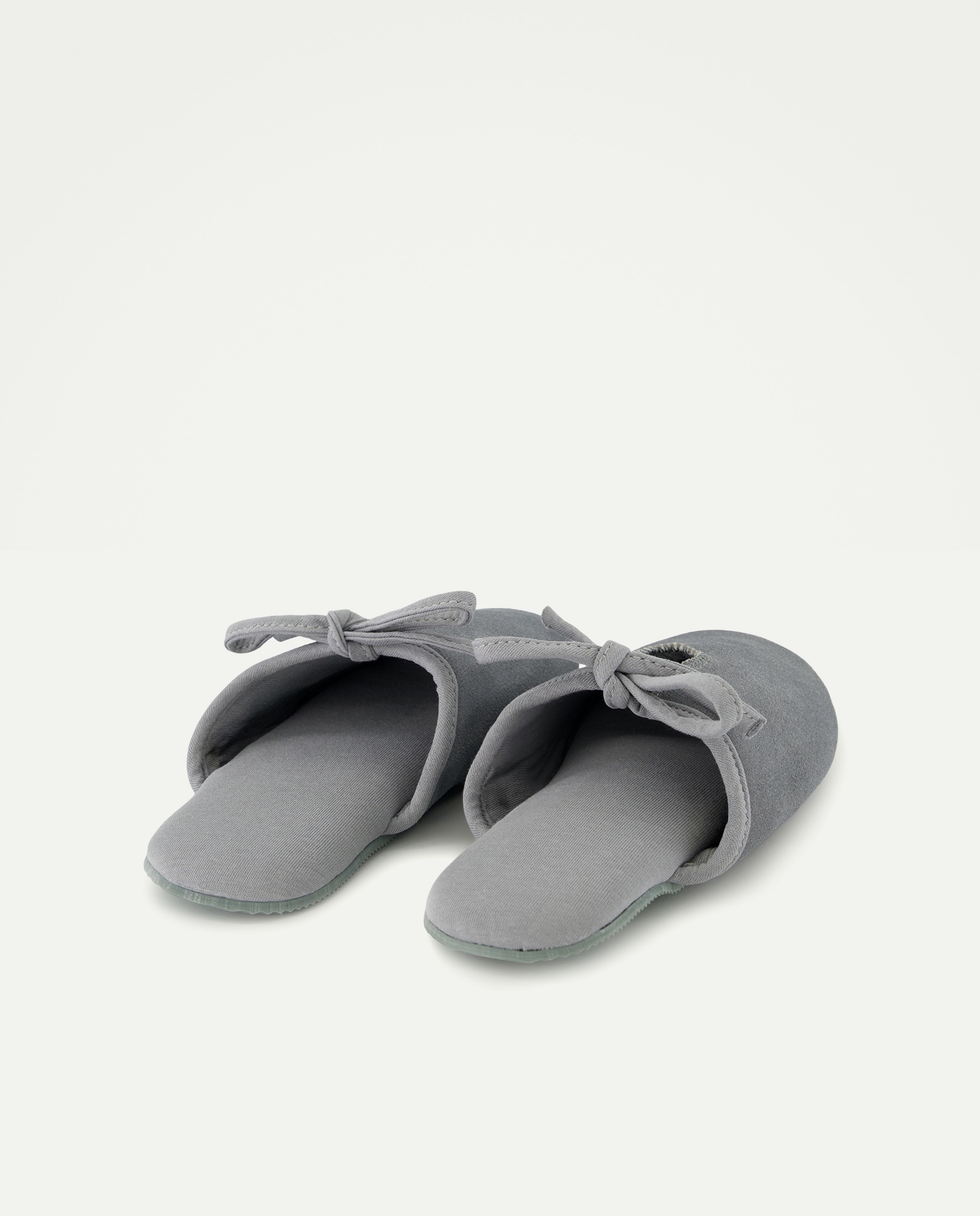 Zapatilla de mujer de piel Gris claro-3