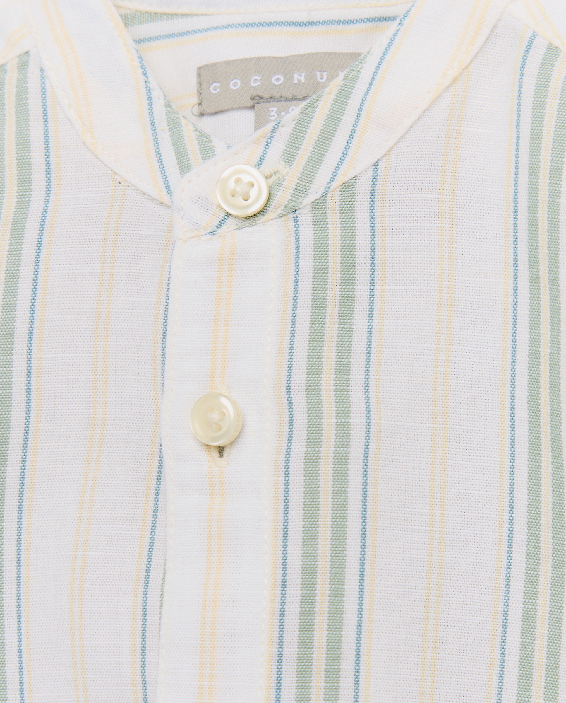 Camisa de Algodão e Linho de Bebé com Manga Comprida e Gola à Padre Coconut El Corte Inglés Verde-3