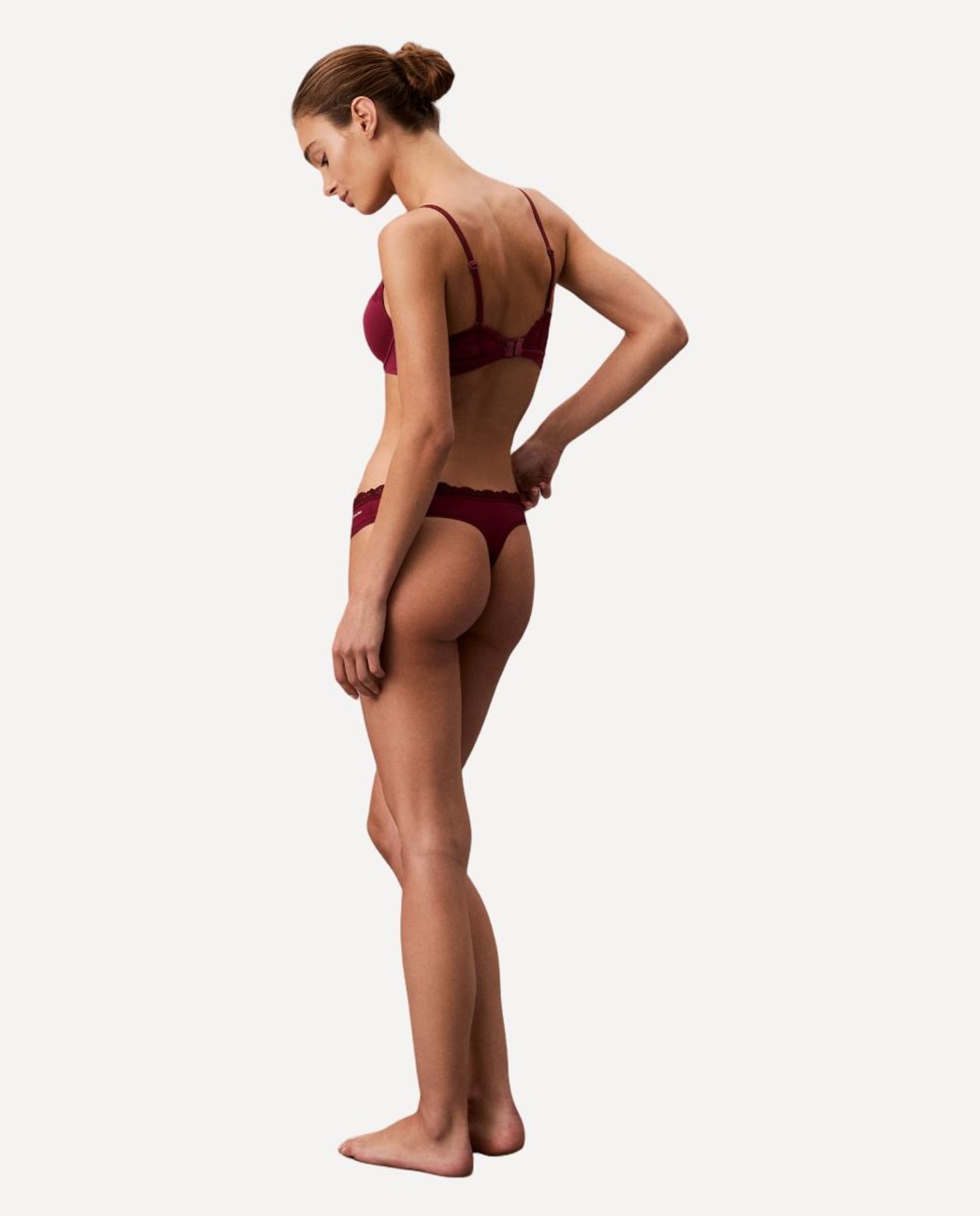 Tanga Individual Microfiber Stretch With Lace Vermelho-5