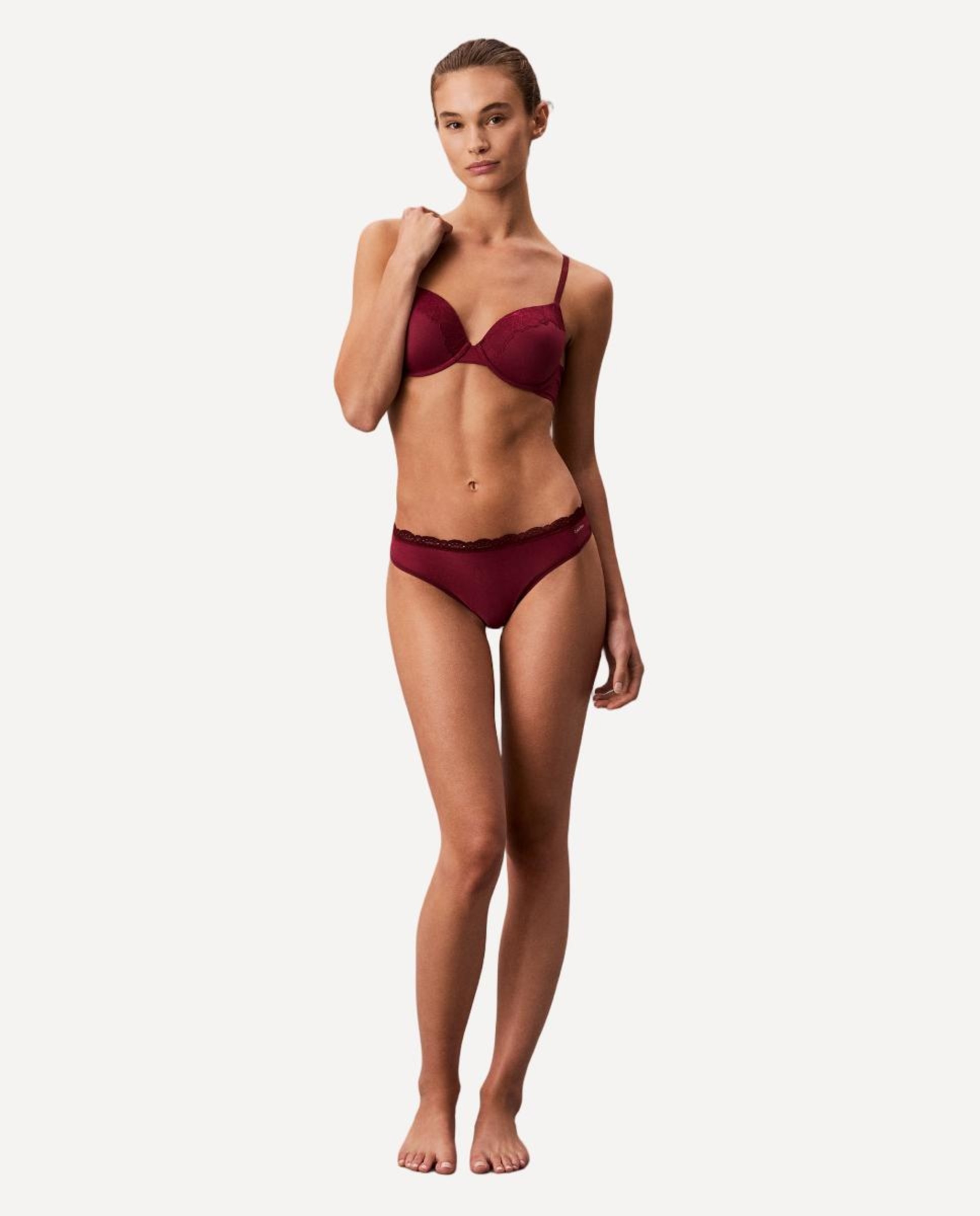 Tanga Individual Microfiber Stretch With Lace Vermelho-3